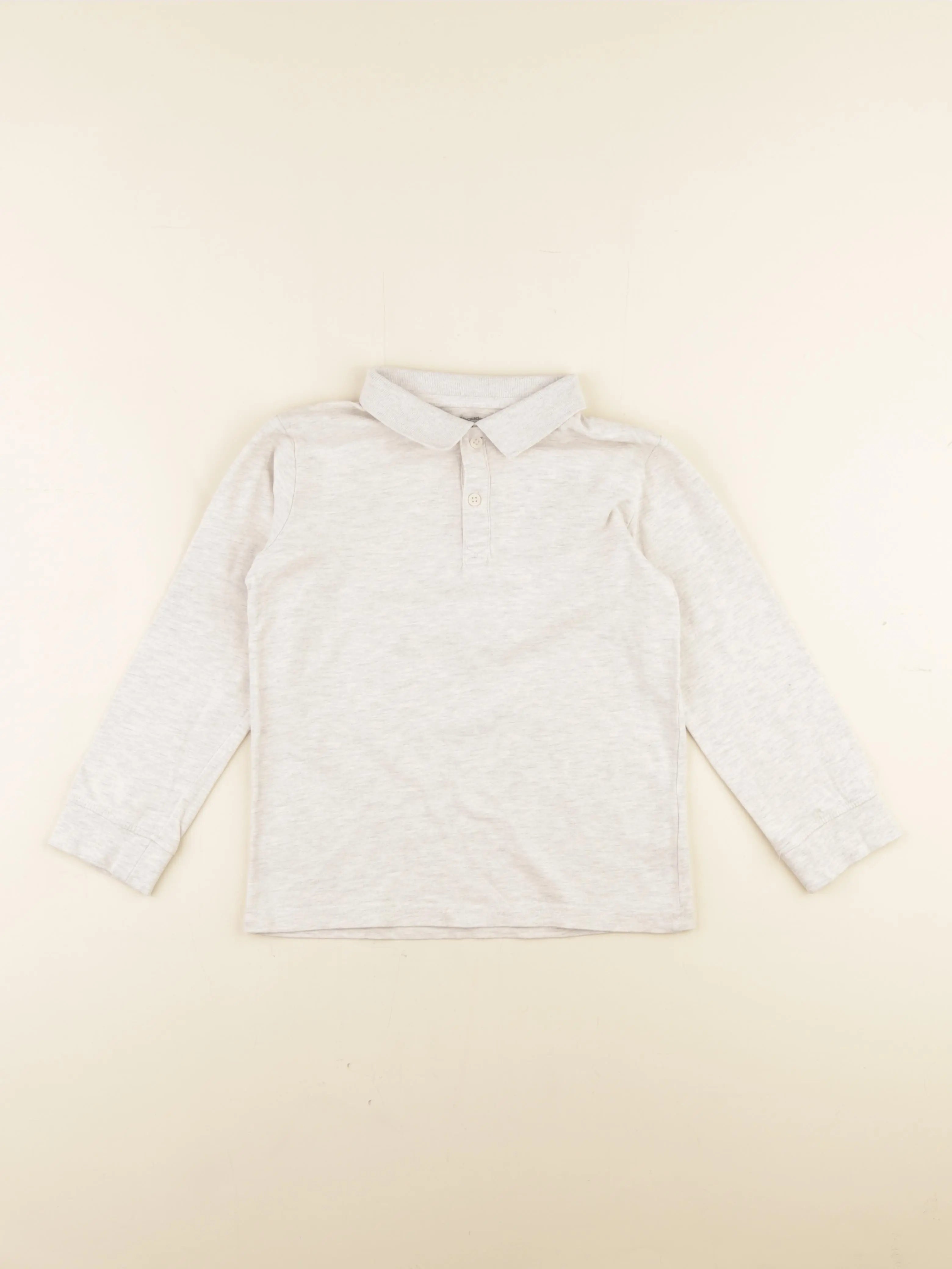 Vertbaudet - polo gris - 8 ans