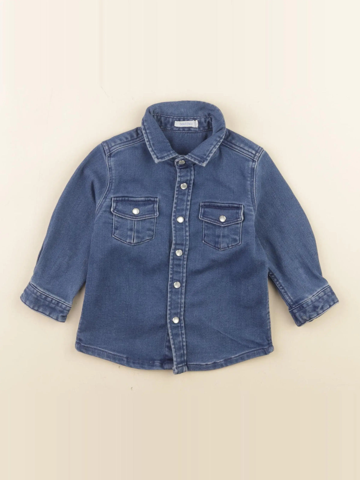 Boutchou - chemise bleu - 12 mois