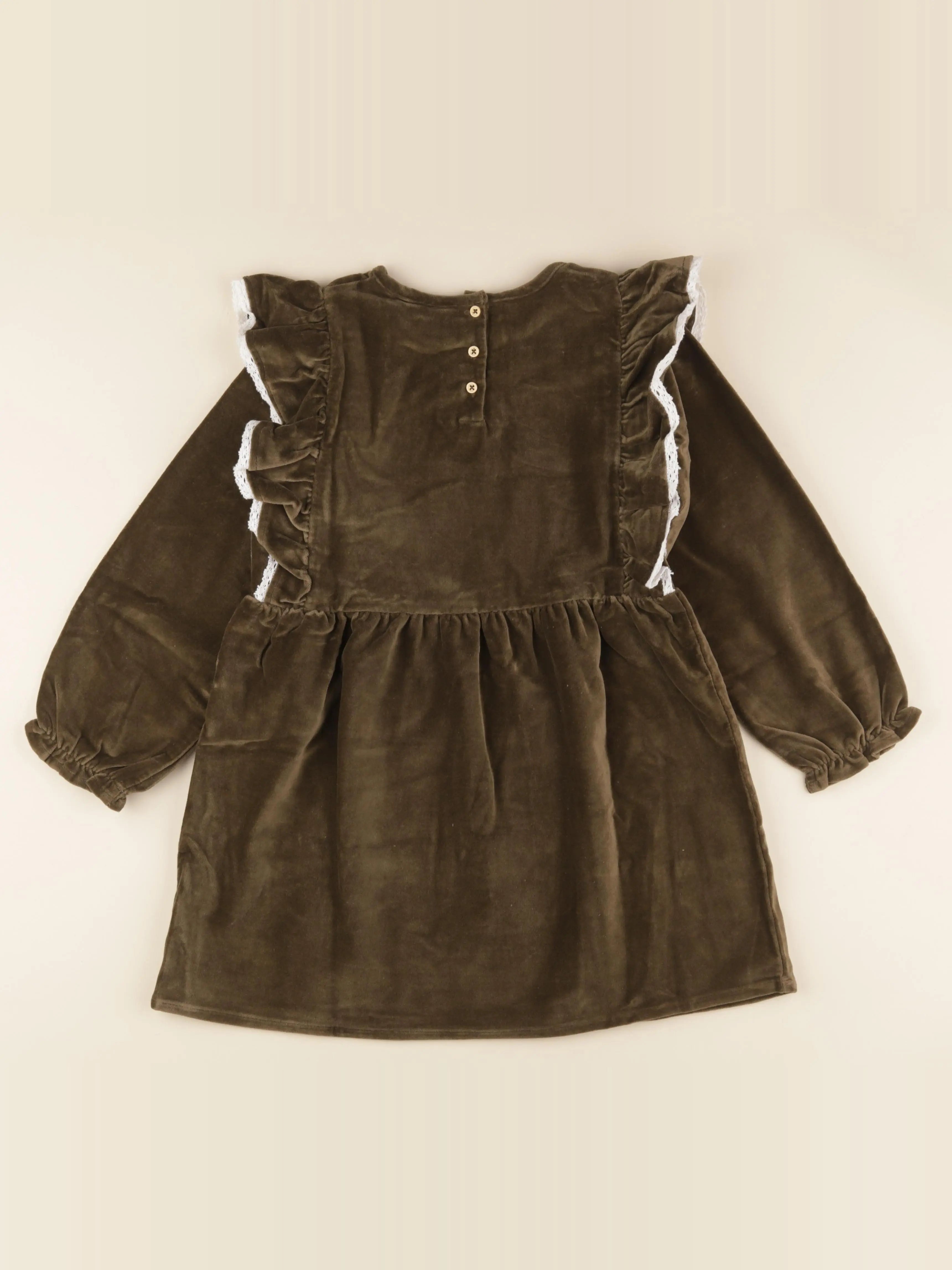 Robe Aliénor velours kaki