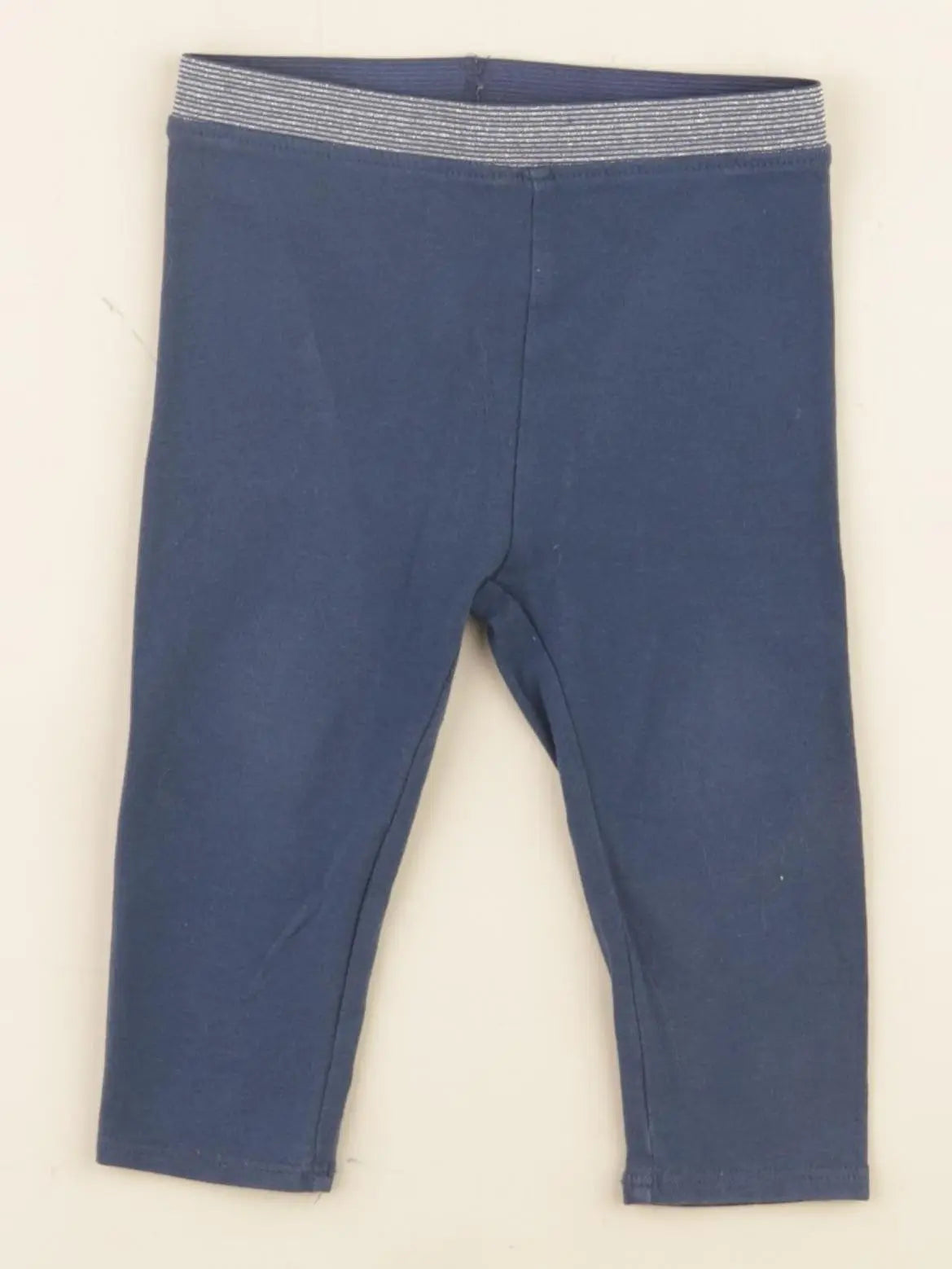 Vertbaudet - legging bleu, argent - 12 mois