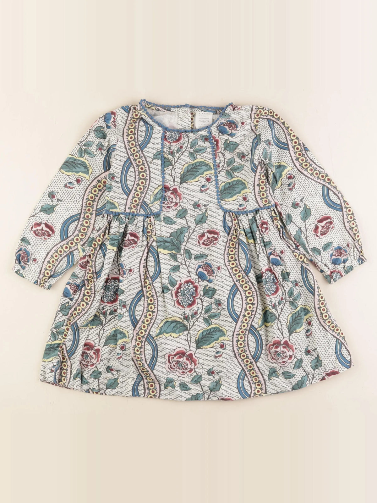 Monoprix - robe bleu - 3/4 ans