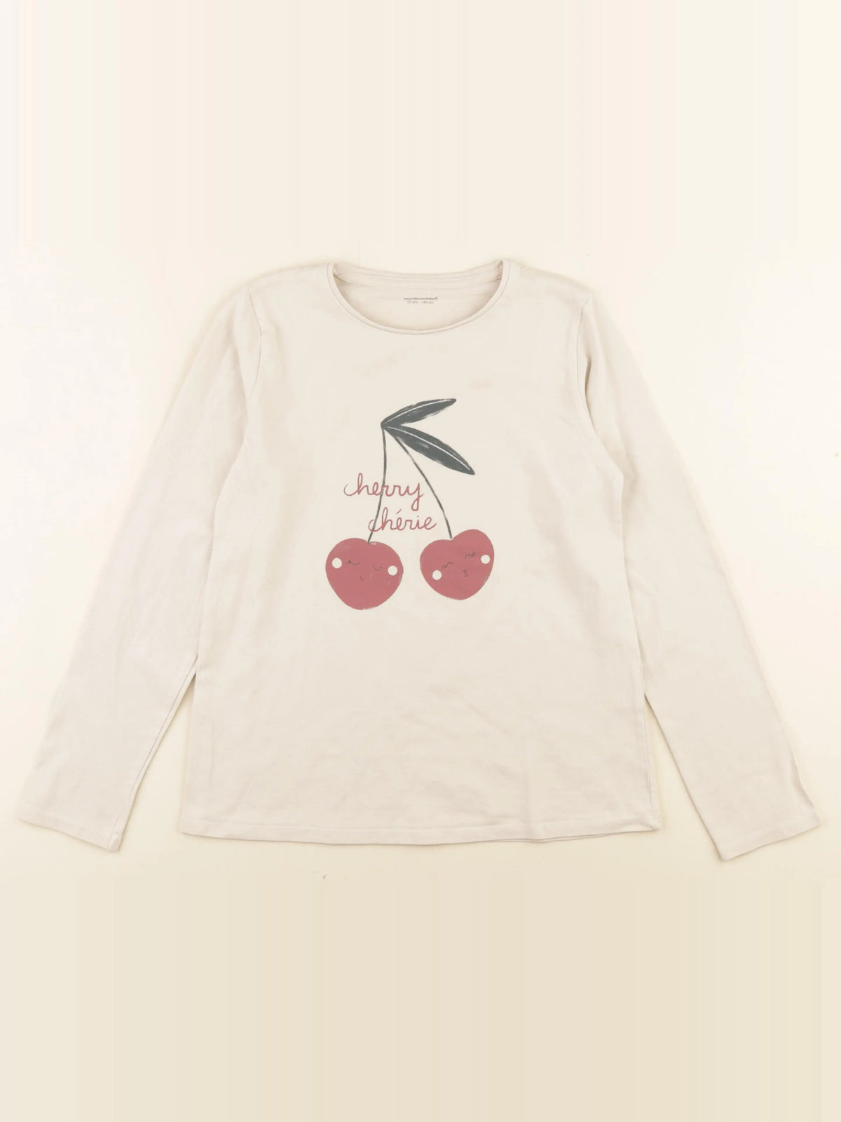 Vertbaudet - tee-shirt beige - 10 ans