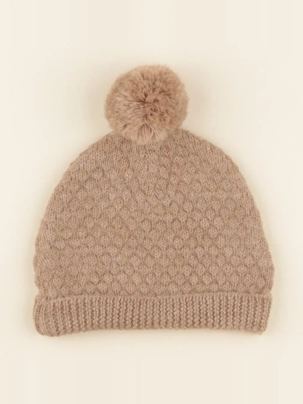 Bonnet Basile tricot beige chiné