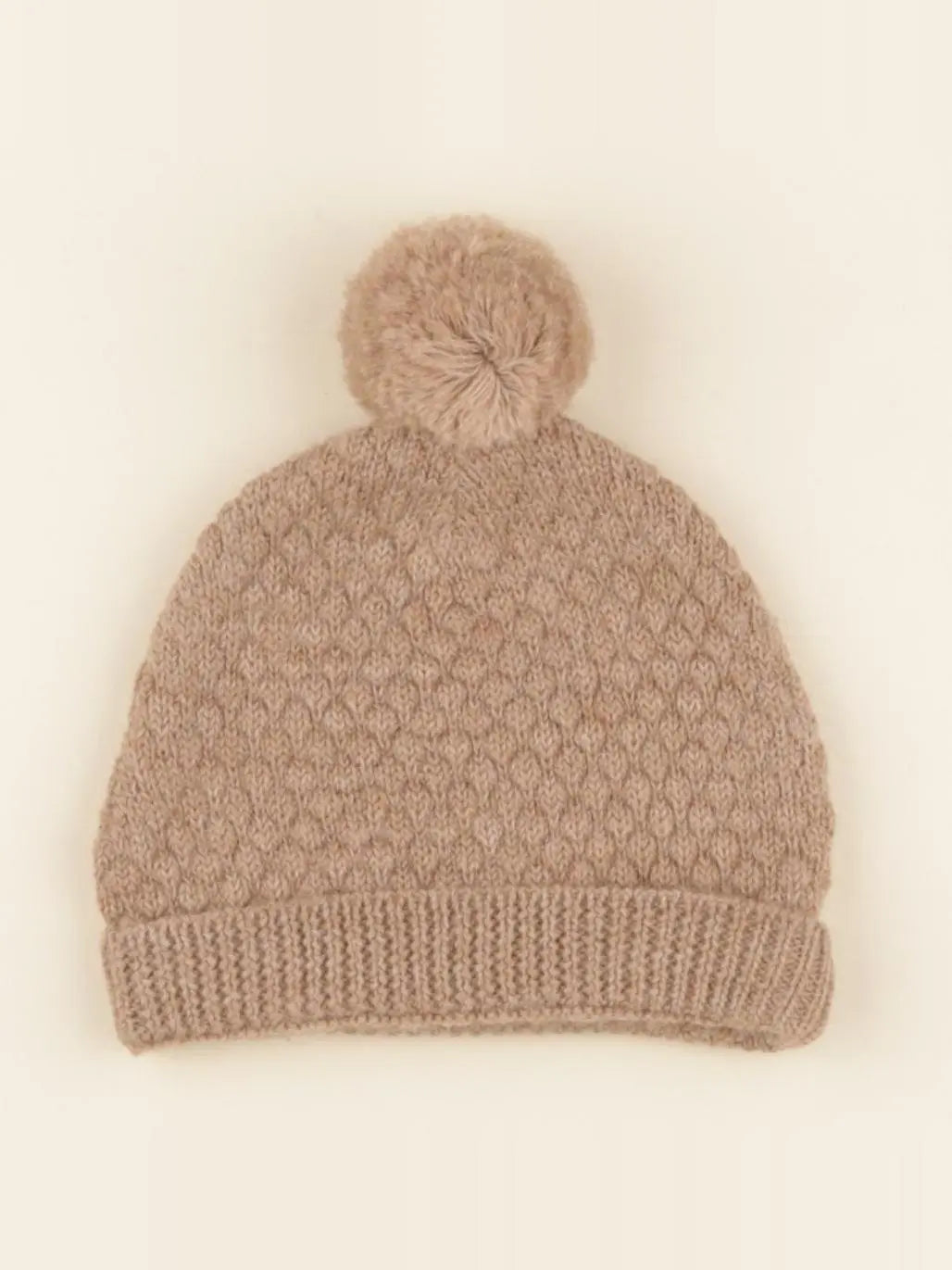 Bonnet Basile tricot beige chiné
