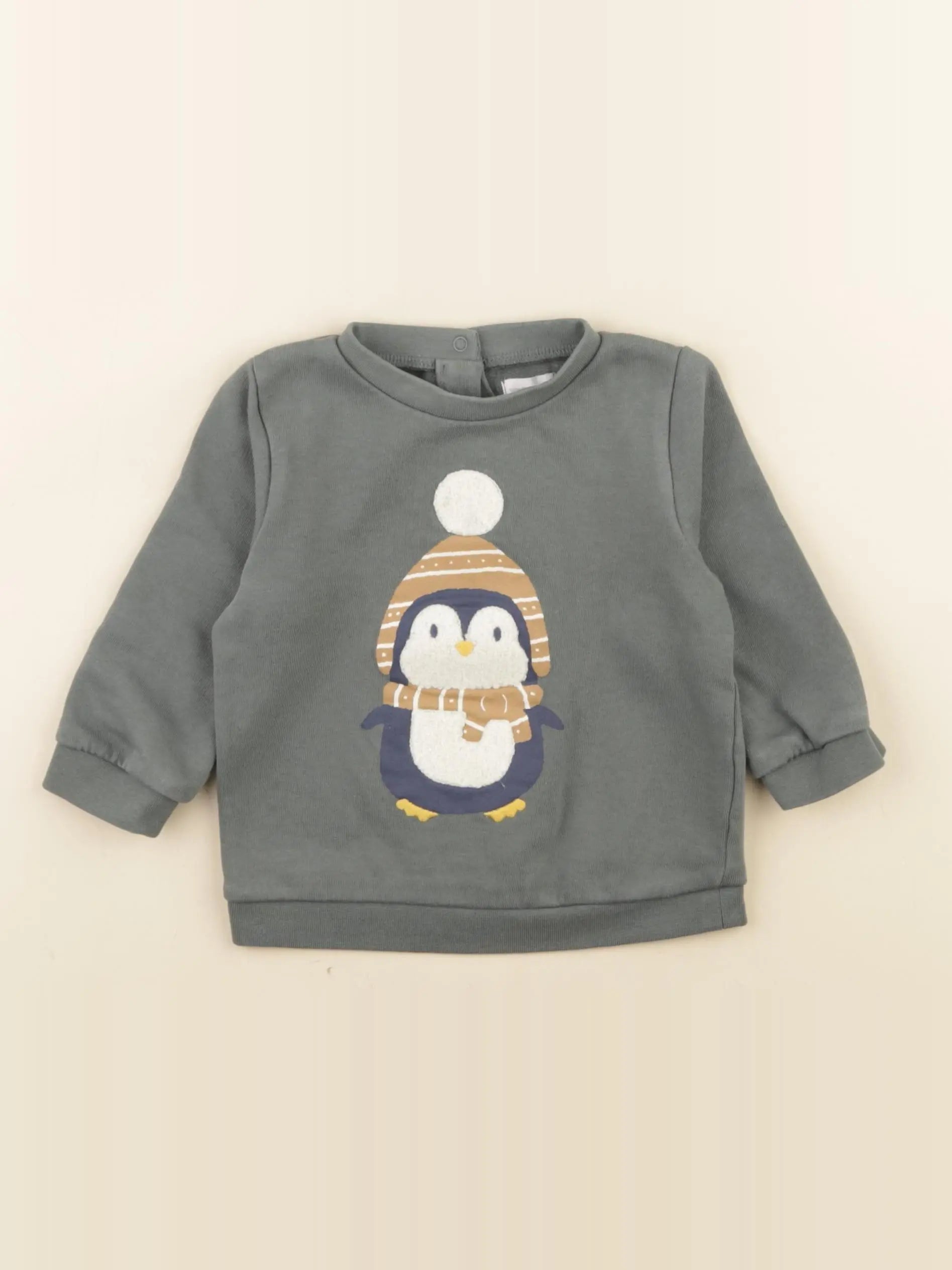 Vertbaudet - sweat vert - 12 mois