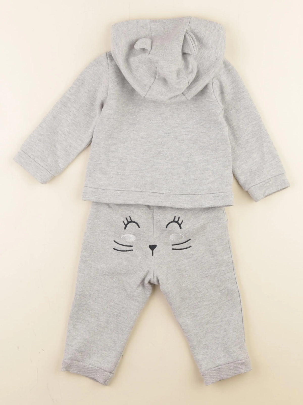 Vertbaudet - ensemble gris - 12 mois