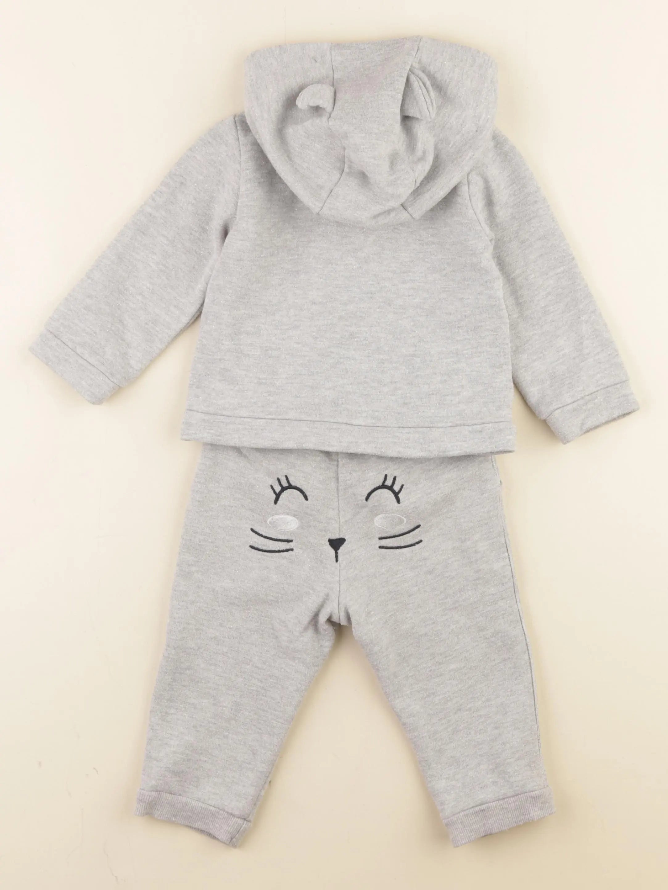 Vertbaudet - ensemble gris - 12 mois