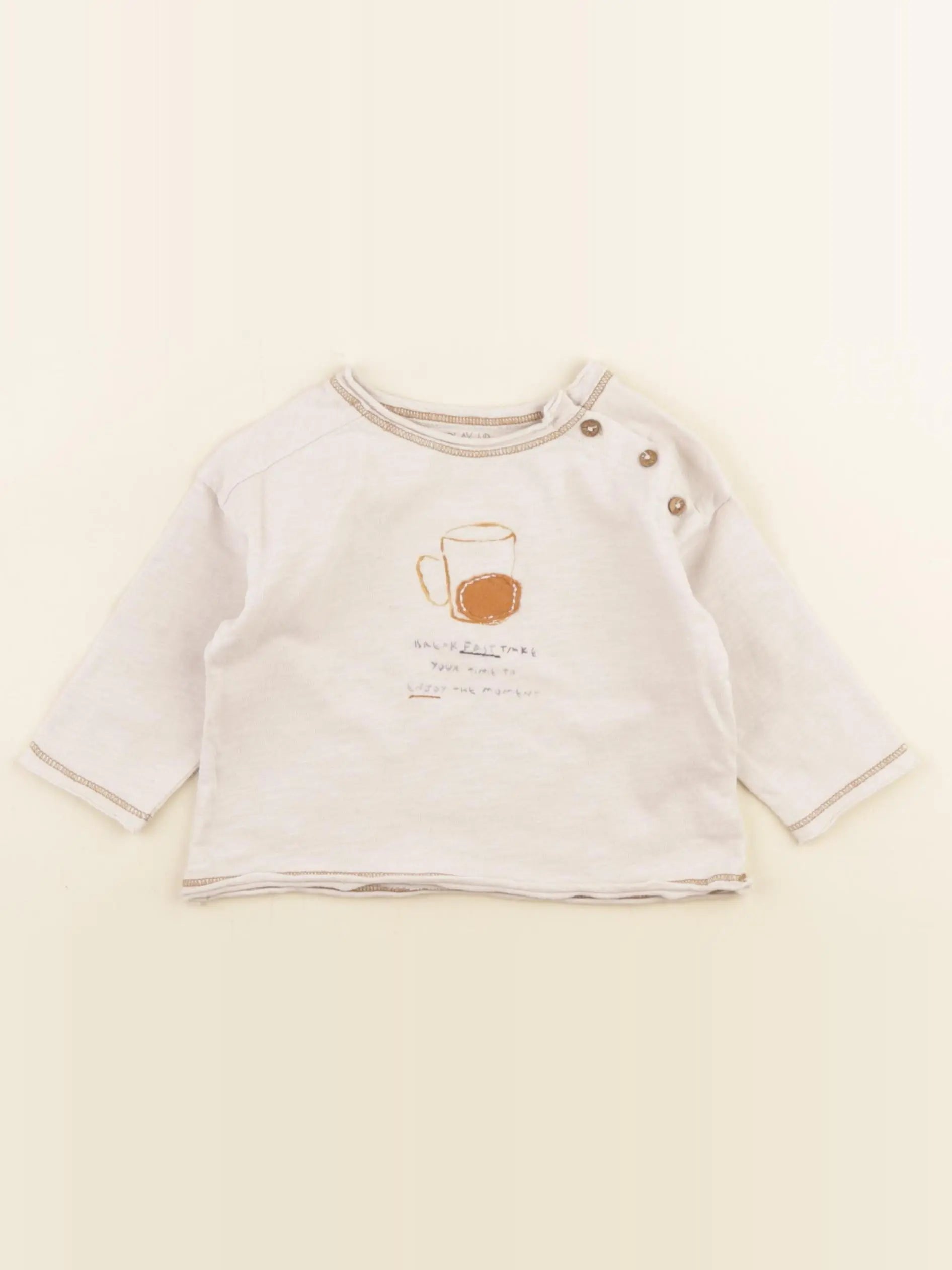 Play Up - tee-shirt beige - 3 mois