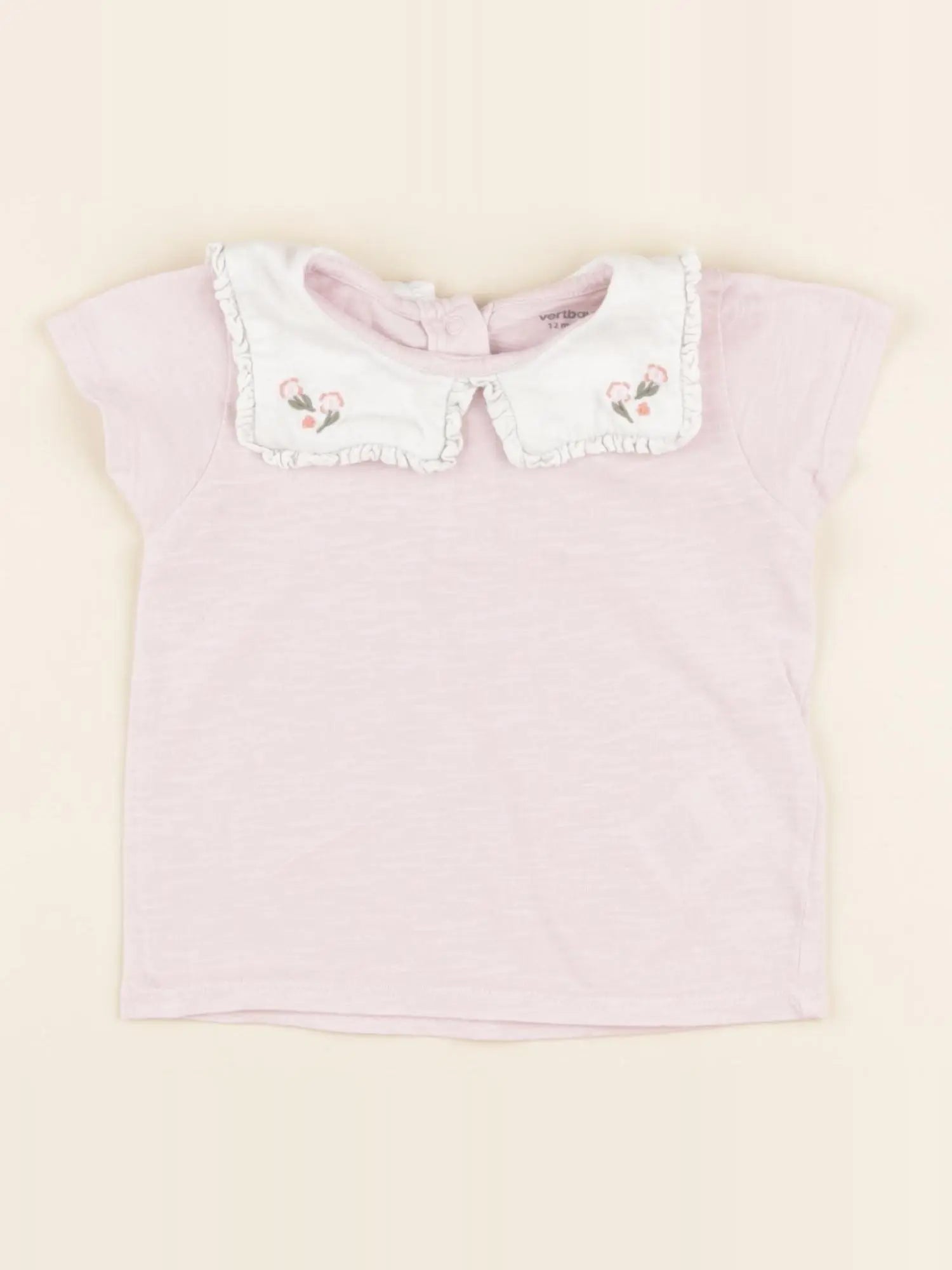 Vertbaudet - tee-shirt rose - 12 mois