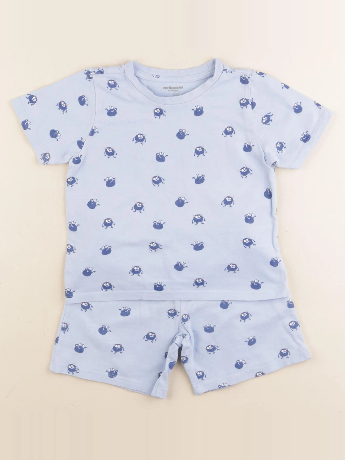 Vertbaudet - pyjama coton bleu - 3 ans