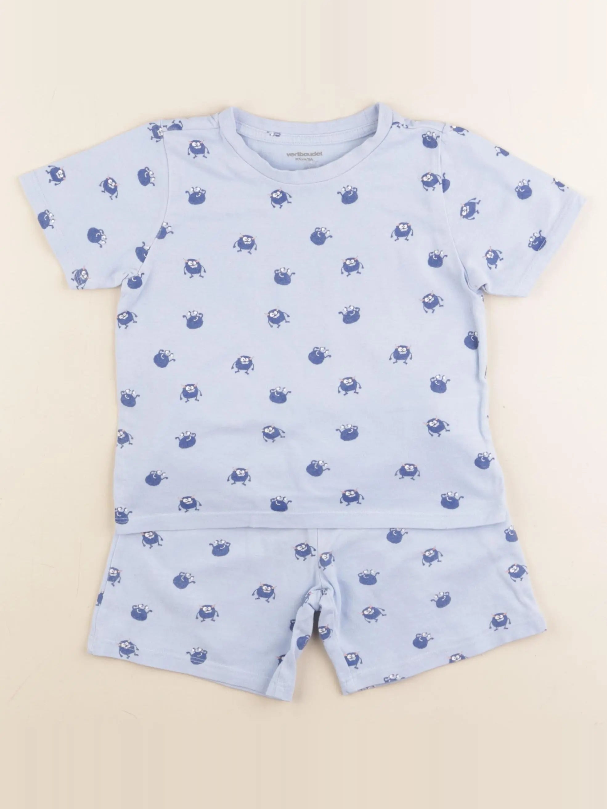 Vertbaudet - pyjama coton bleu - 3 ans