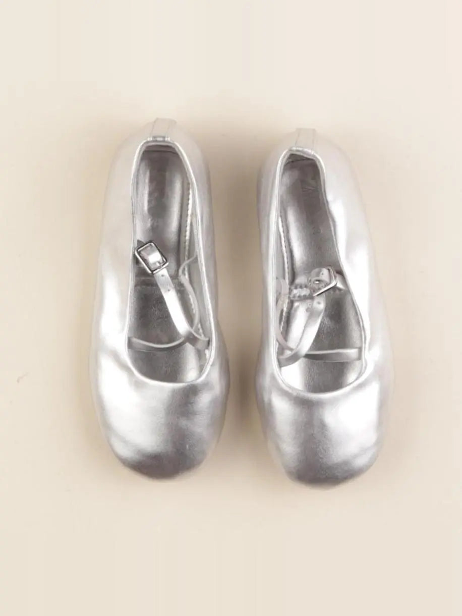 Zara - ballerines argent - pointure 26