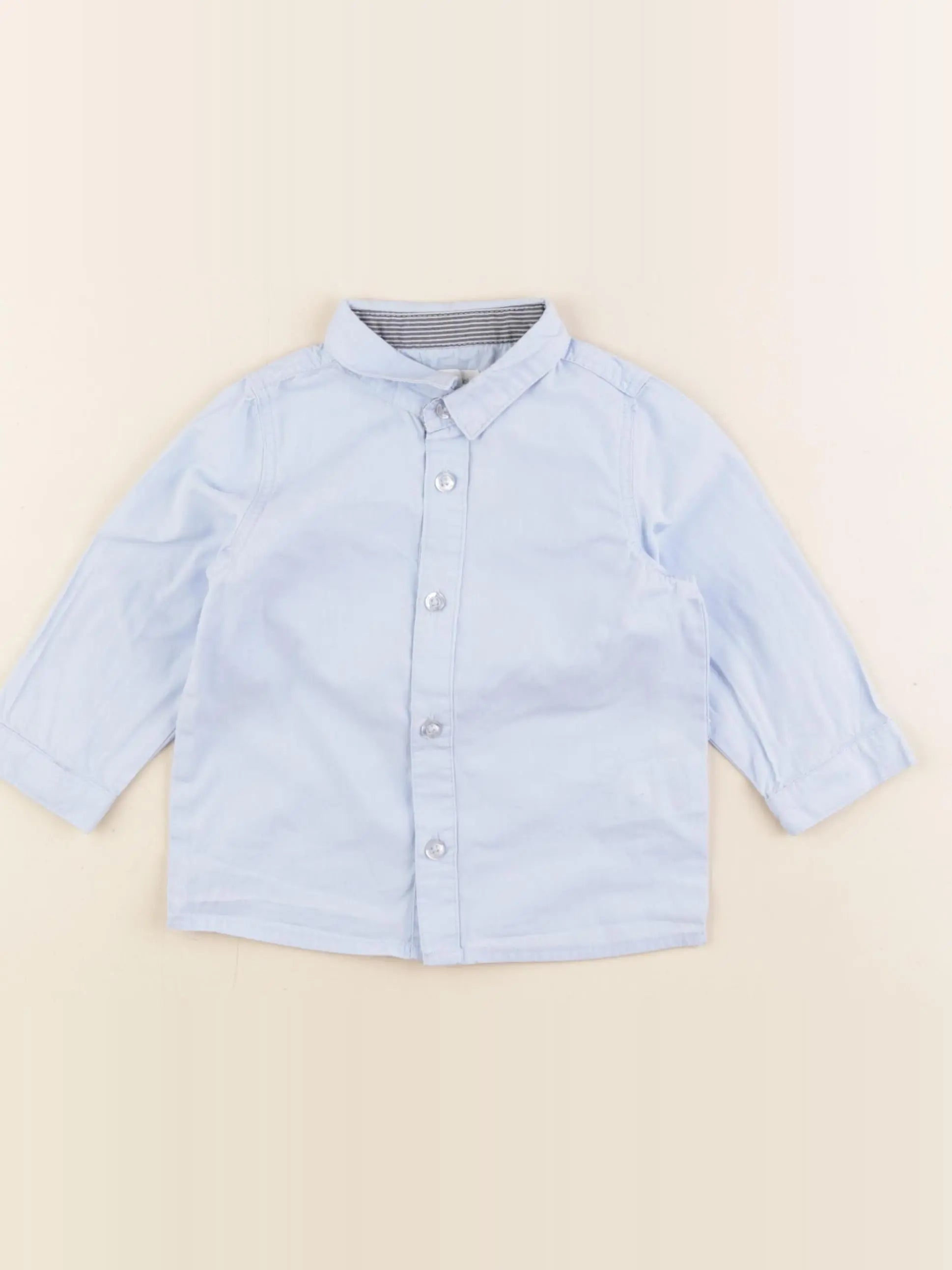 Vertbaudet - chemise bleu - 12 mois