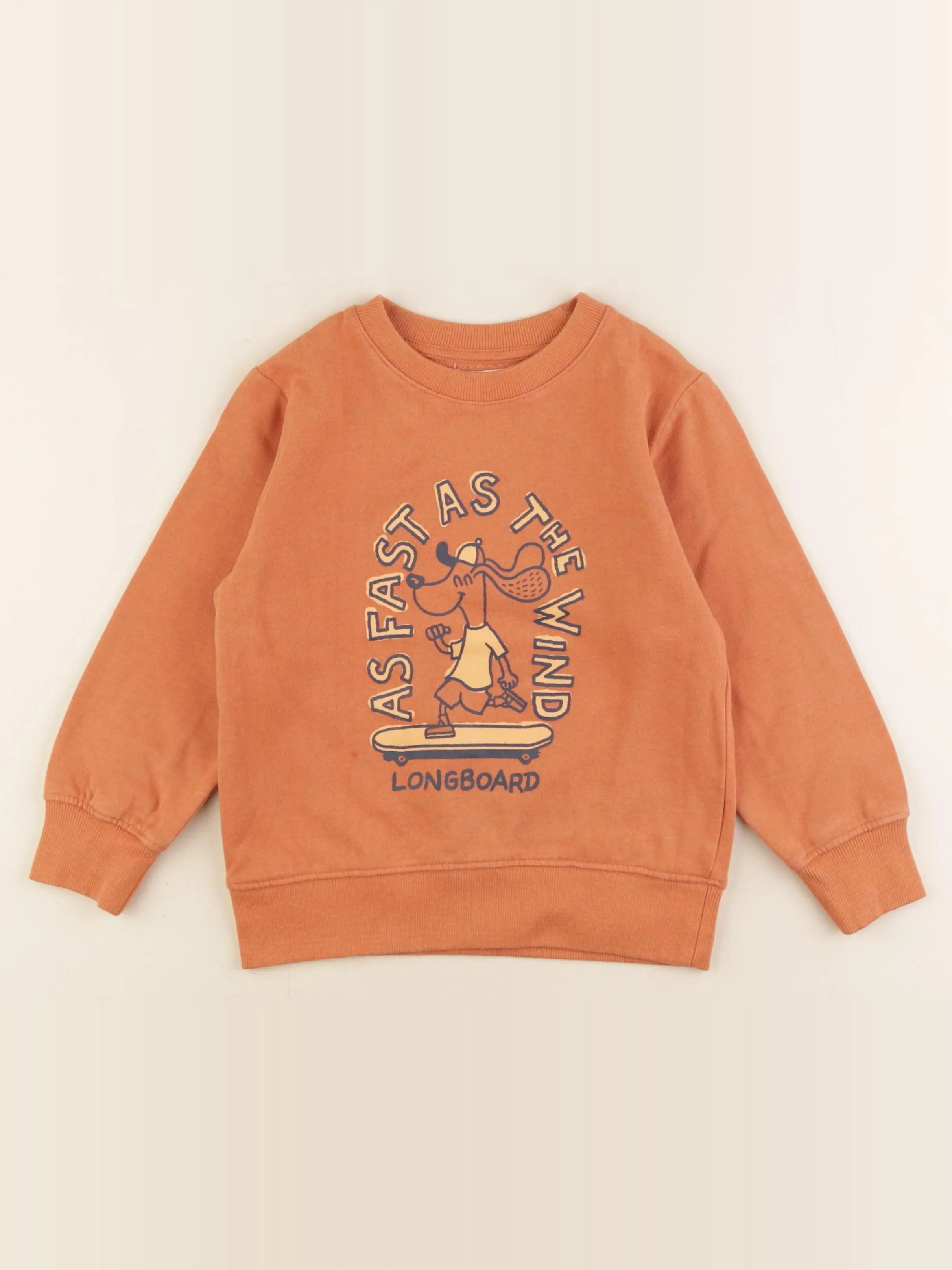 Vertbaudet - sweat orange - 6 ans
