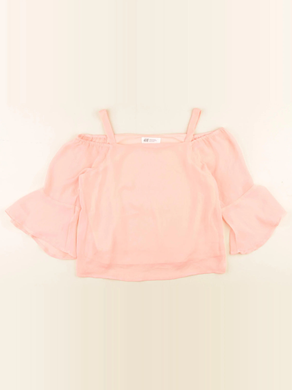 H&M - blouse courte  rose fluo - 11/12 ans