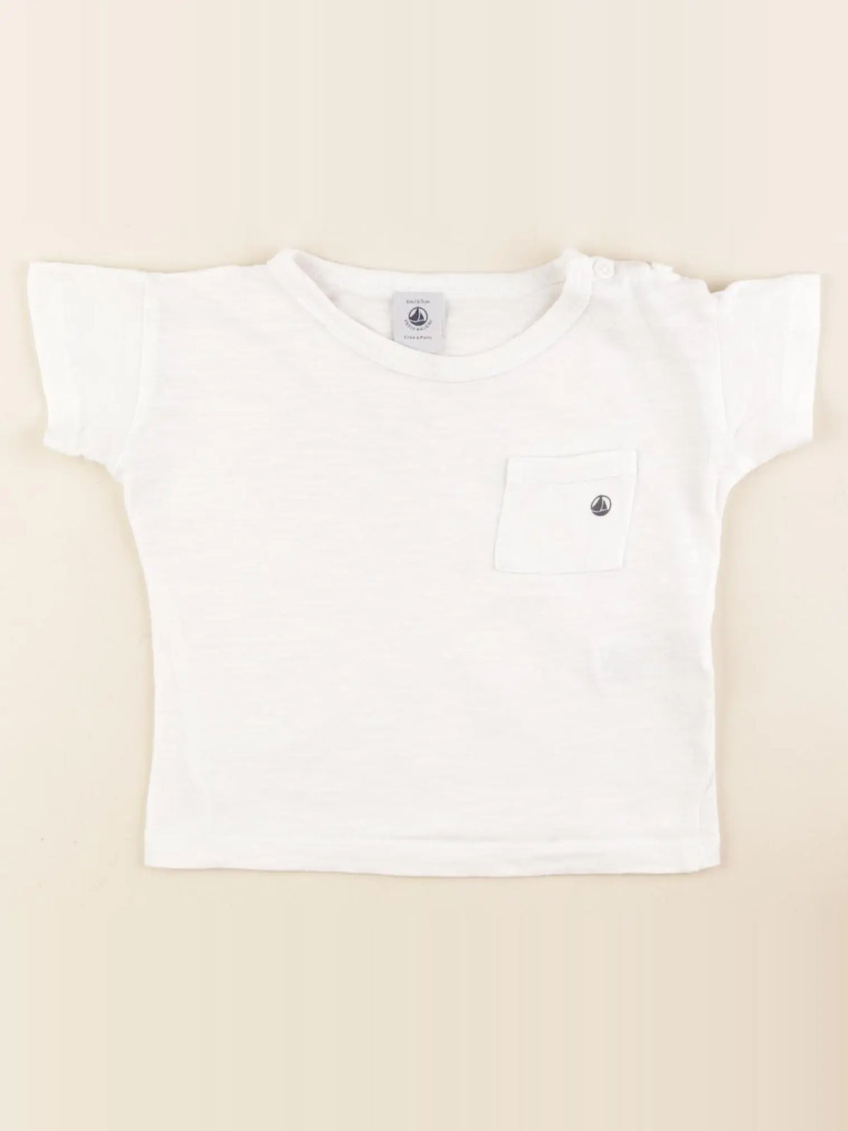Petit Bateau - tee-shirt blanc - 6 mois