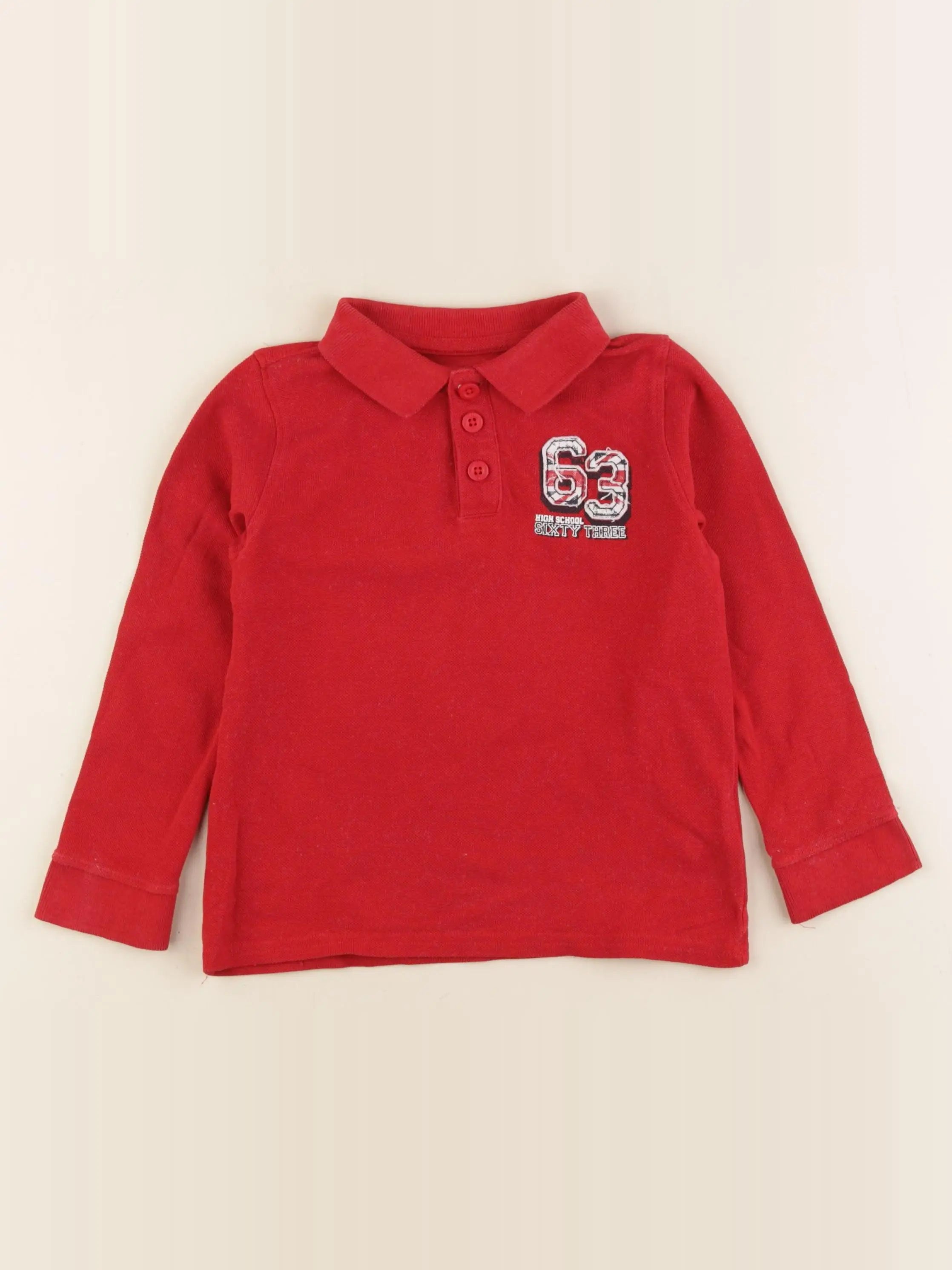 Vertbaudet - polo rouge - 5 ans