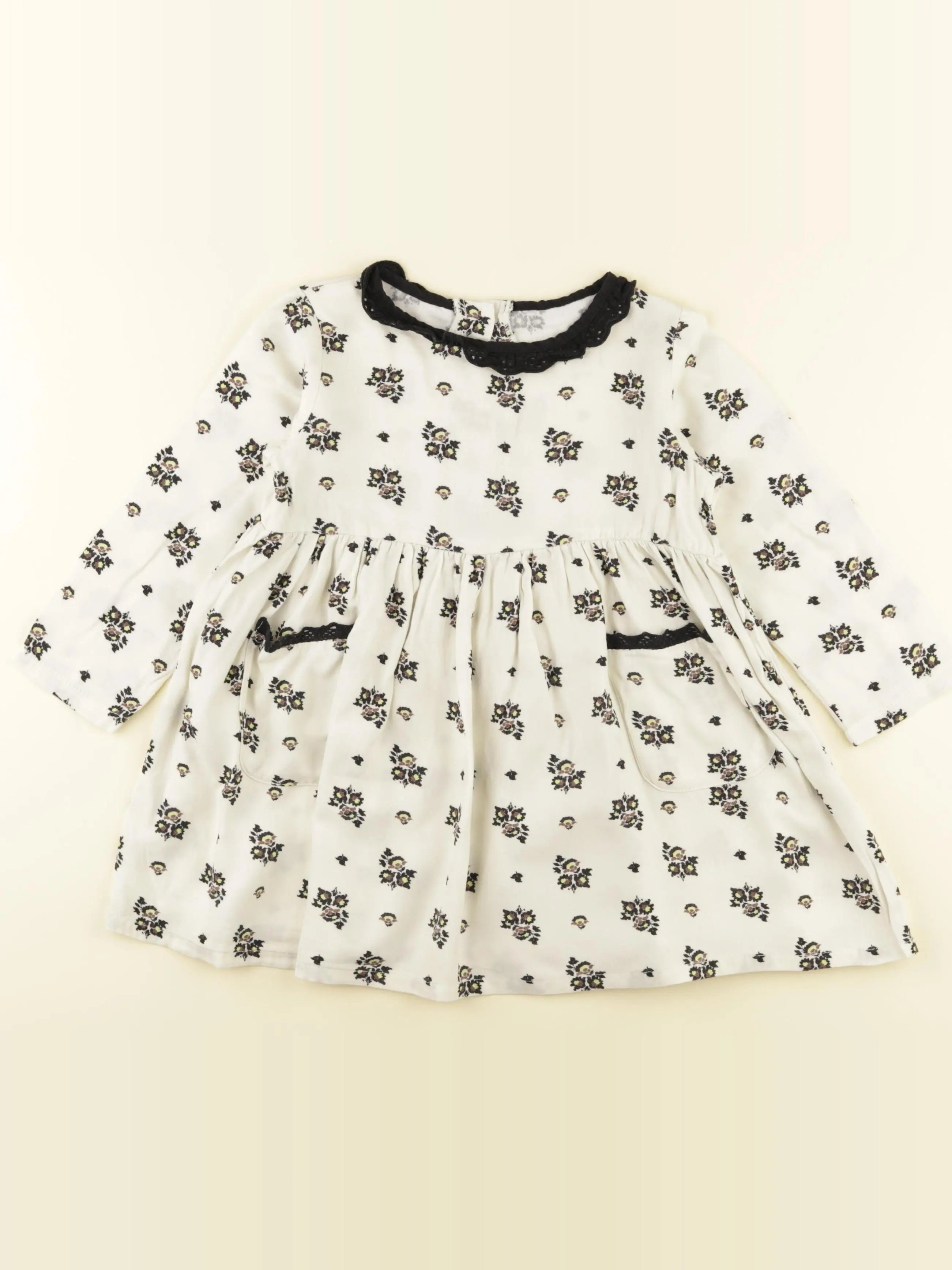 Frangin Frangine - robe blanc, noir - 3 ans