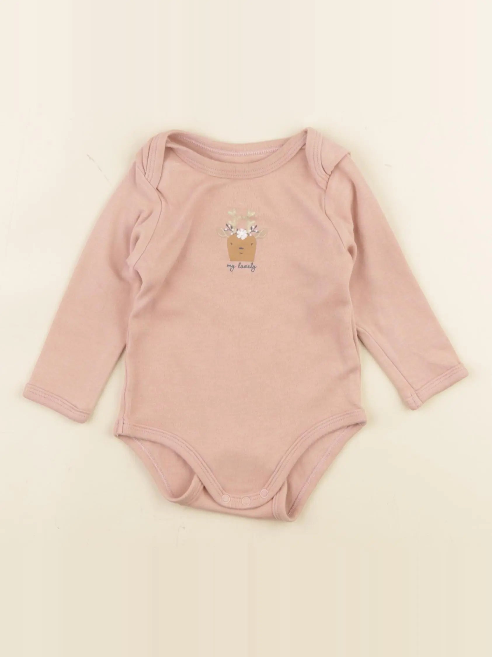 Vertbaudet - body rose - 9 mois