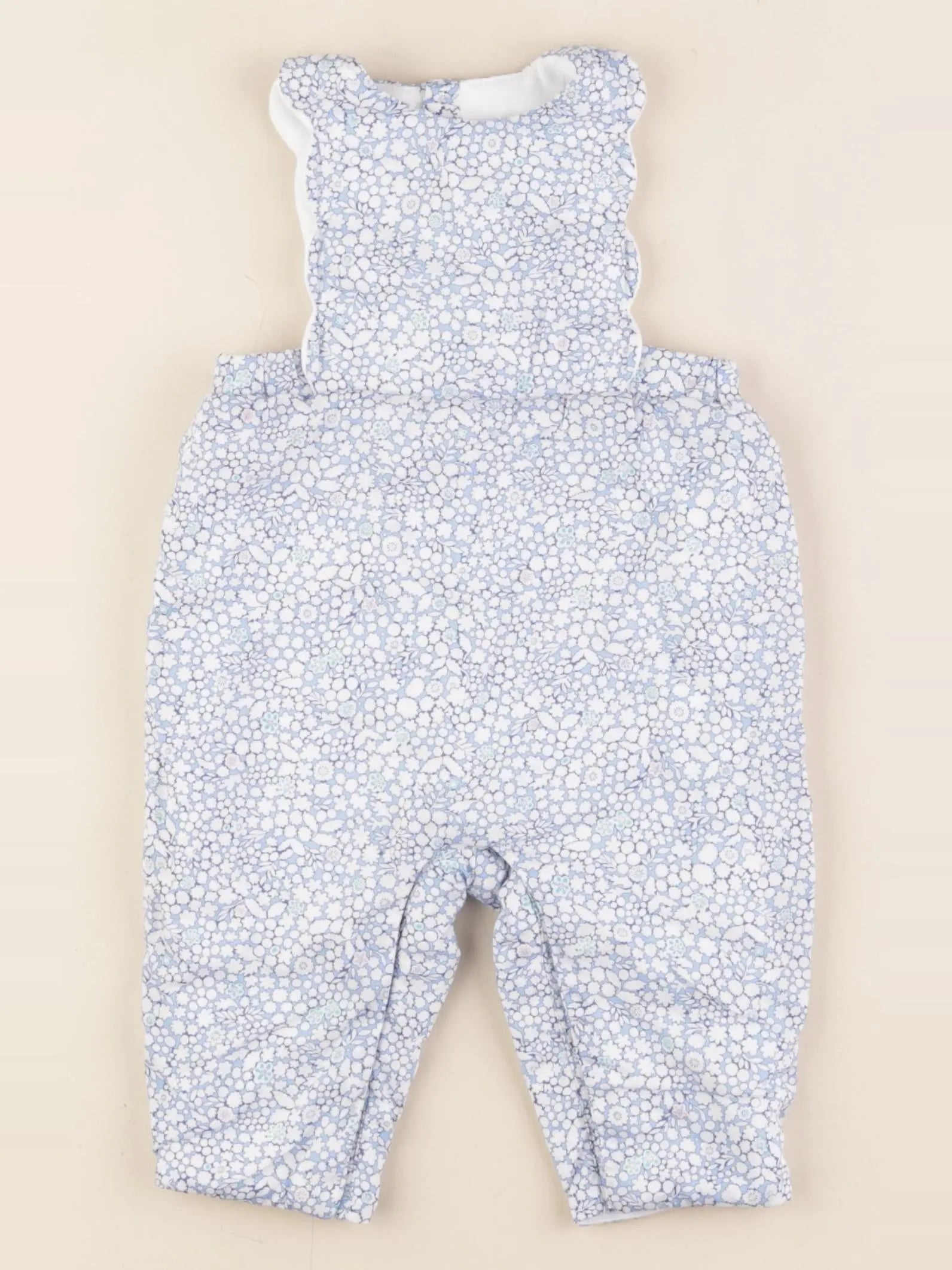 Jacadi - combinaison doublé, liberty bleu - 6 mois