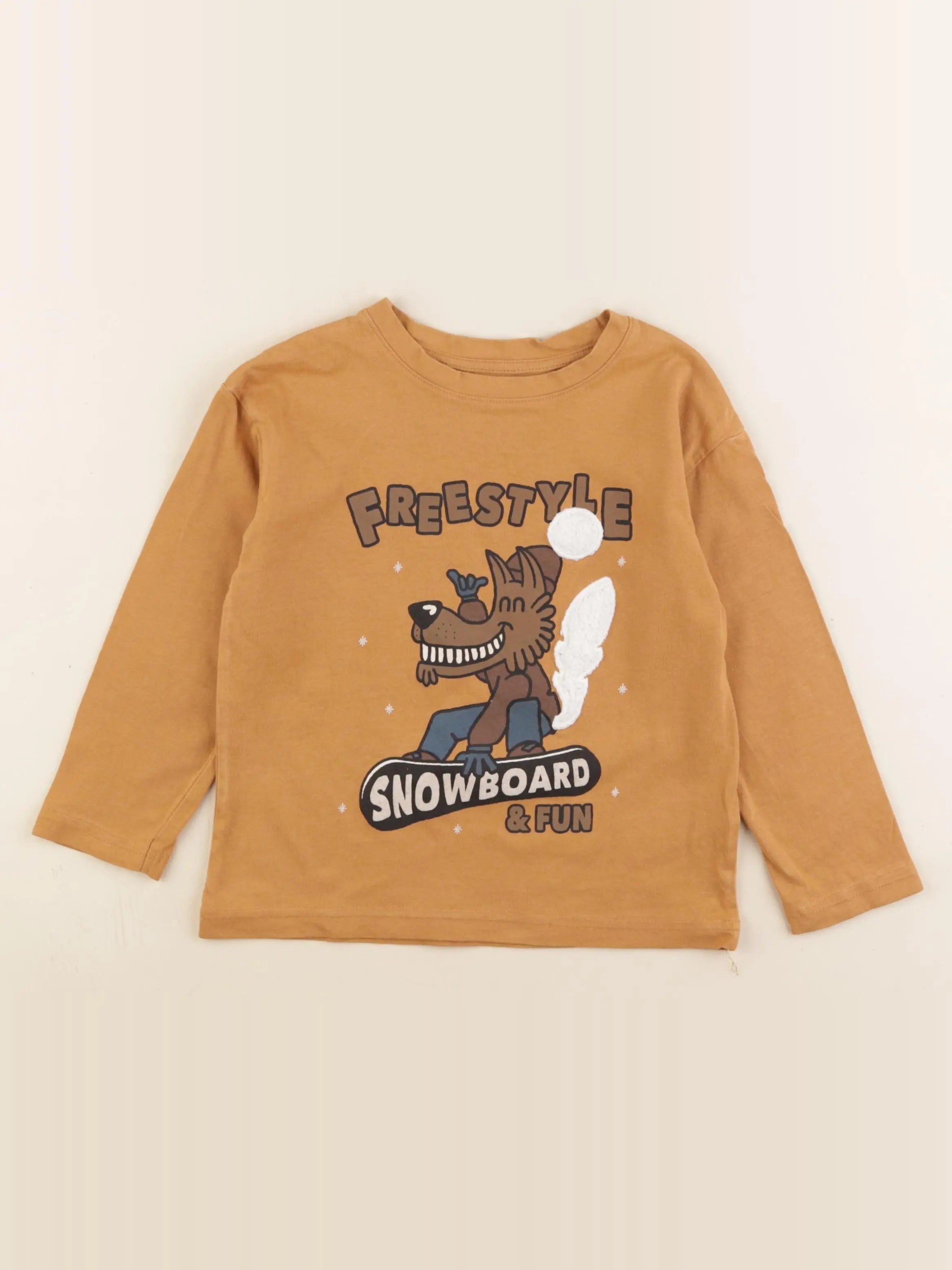 Vertbaudet - tee-shirt marron - 5 ans