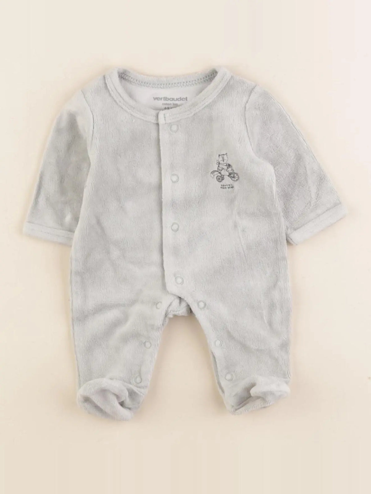 Vertbaudet - pyjama velours vert - Prématuré