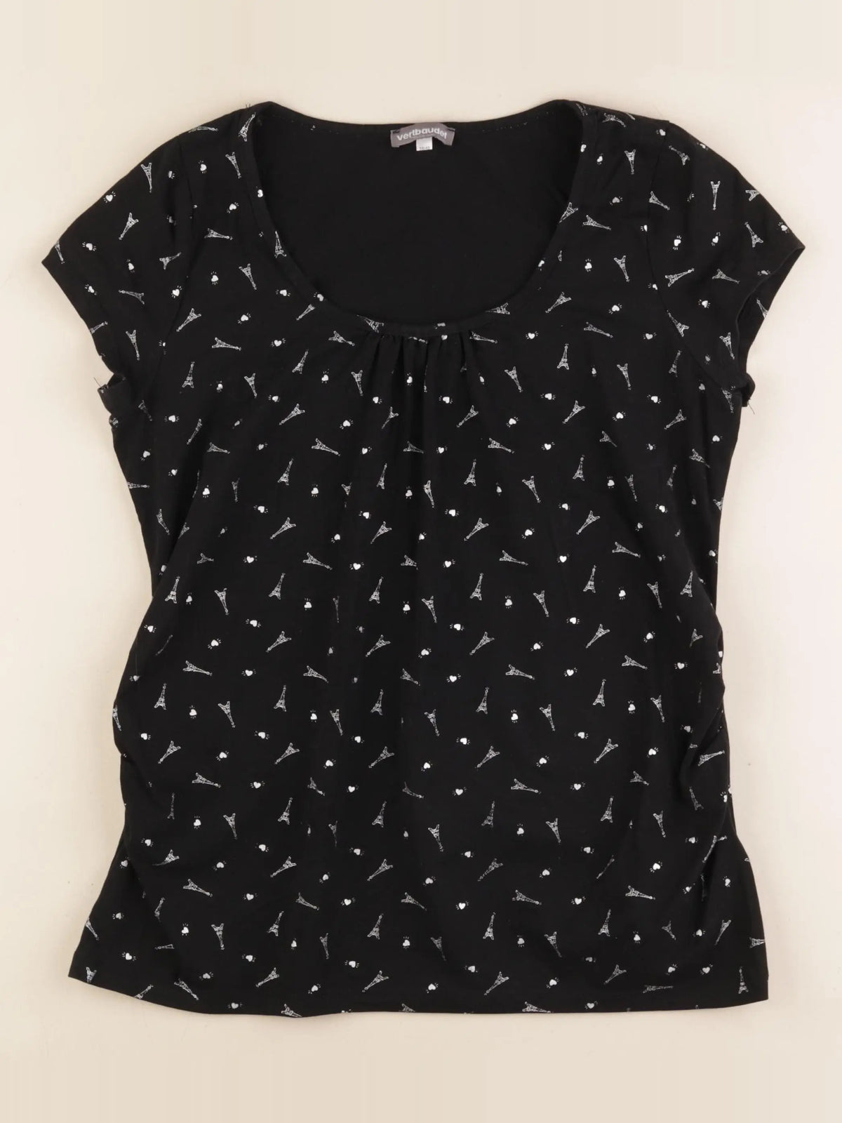 Vertbaudet - tee-shirt grossesse argent, noir - 38 à 40