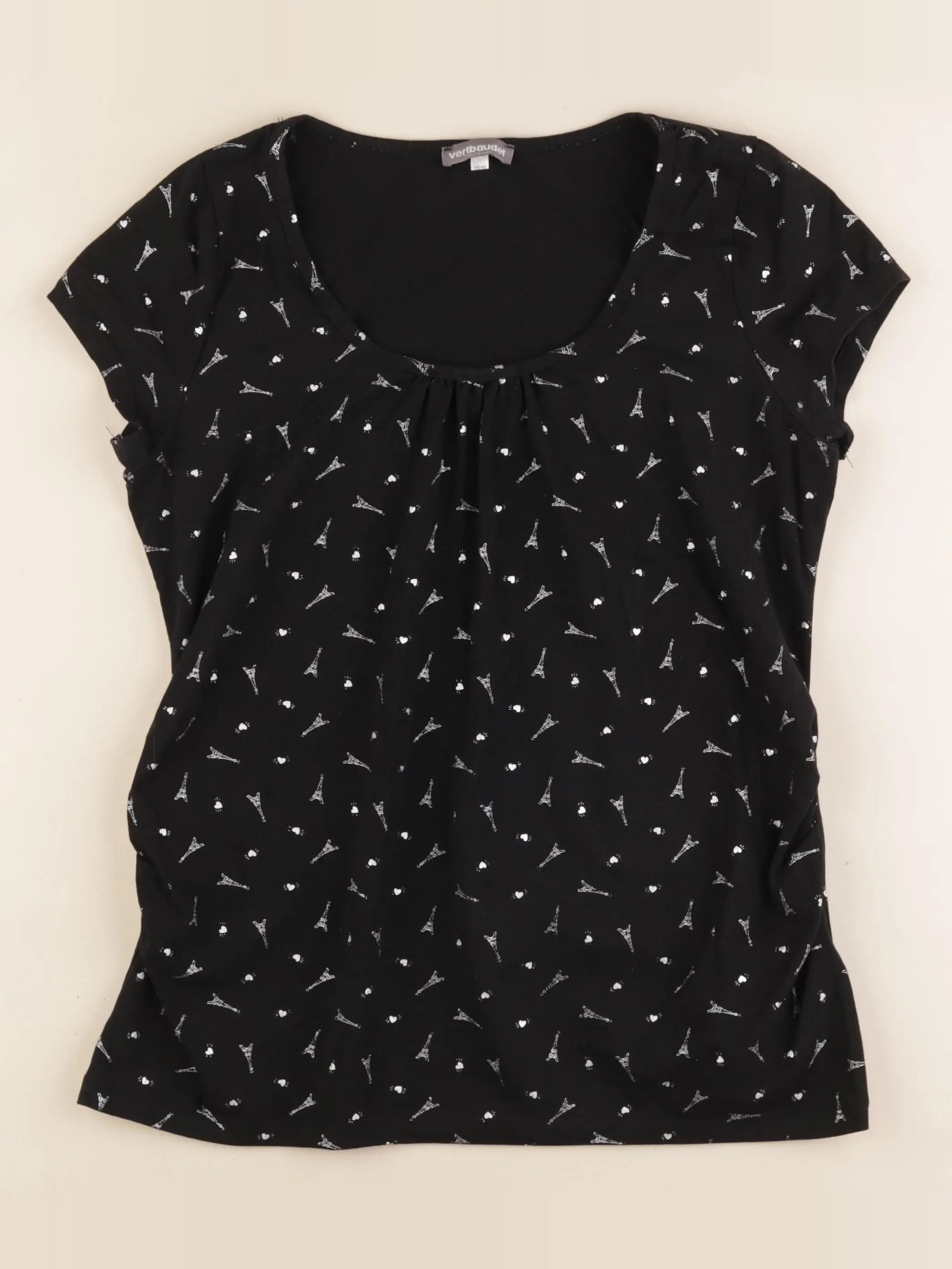 Vertbaudet - tee-shirt grossesse argent, noir - 38 à 40