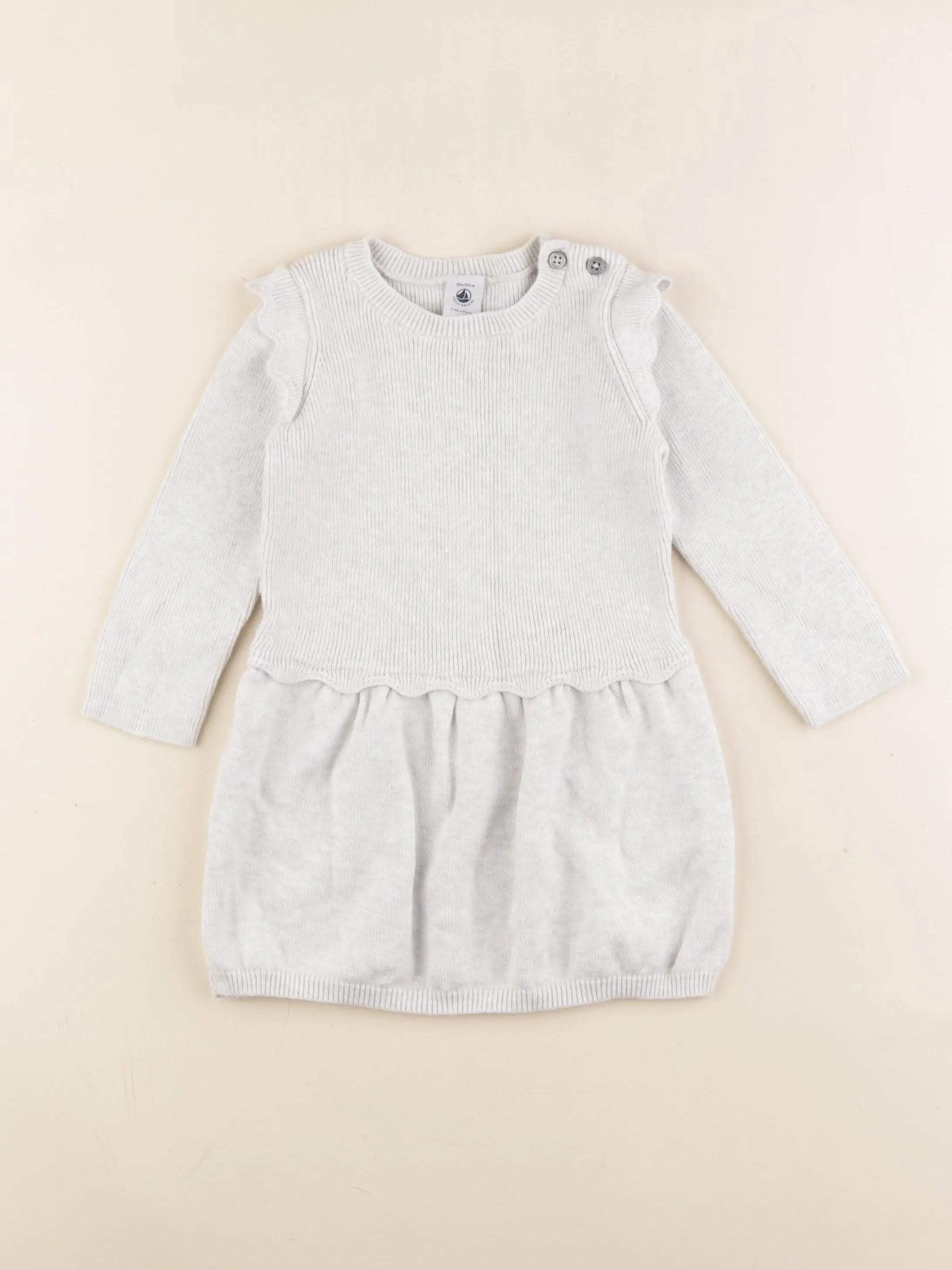 Petit Bateau - robe beige - 18 mois