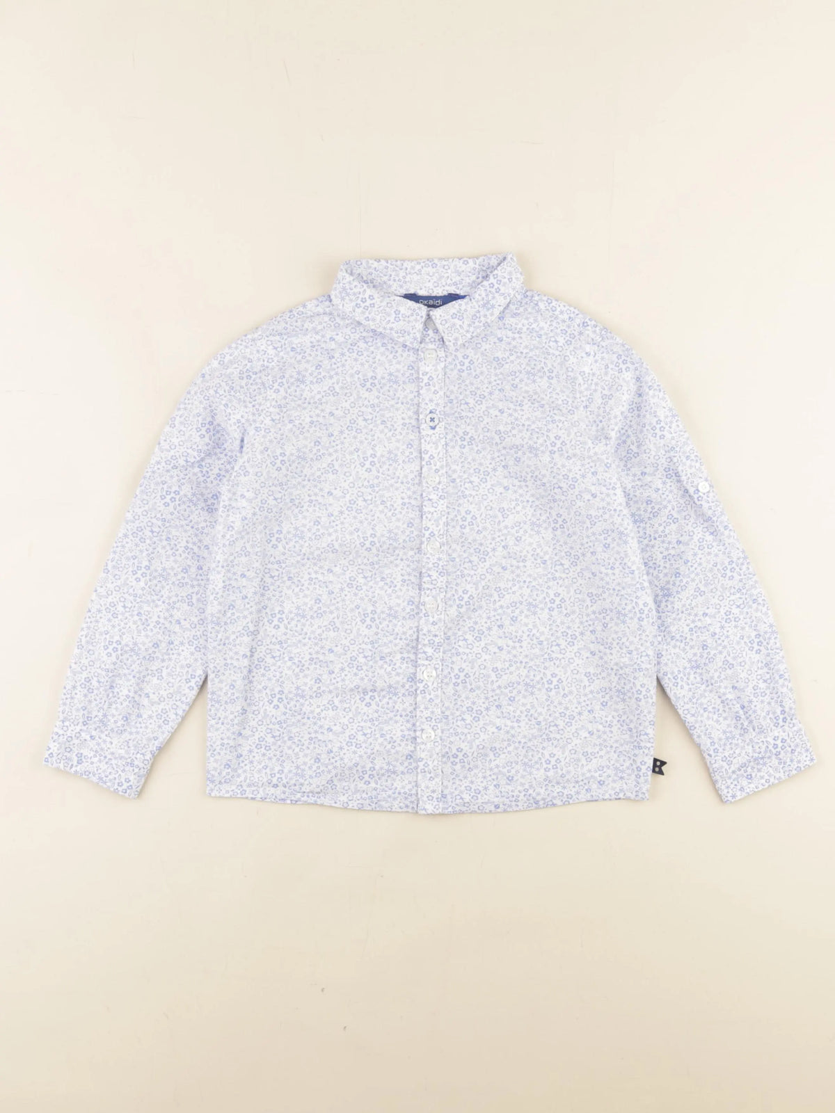 Okaidi - chemise blanc, bleu - 5 ans