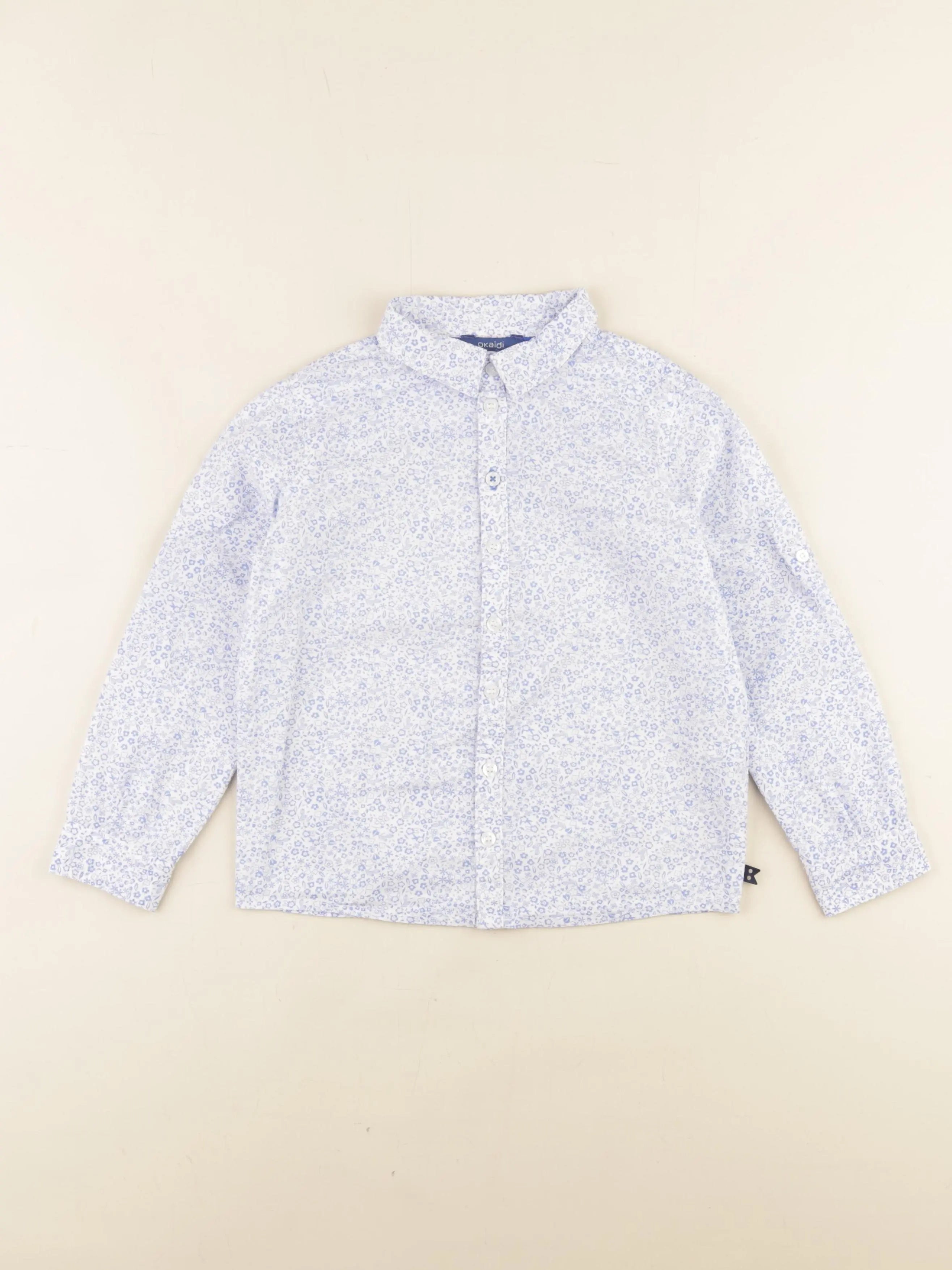 Okaidi - chemise blanc, bleu - 5 ans