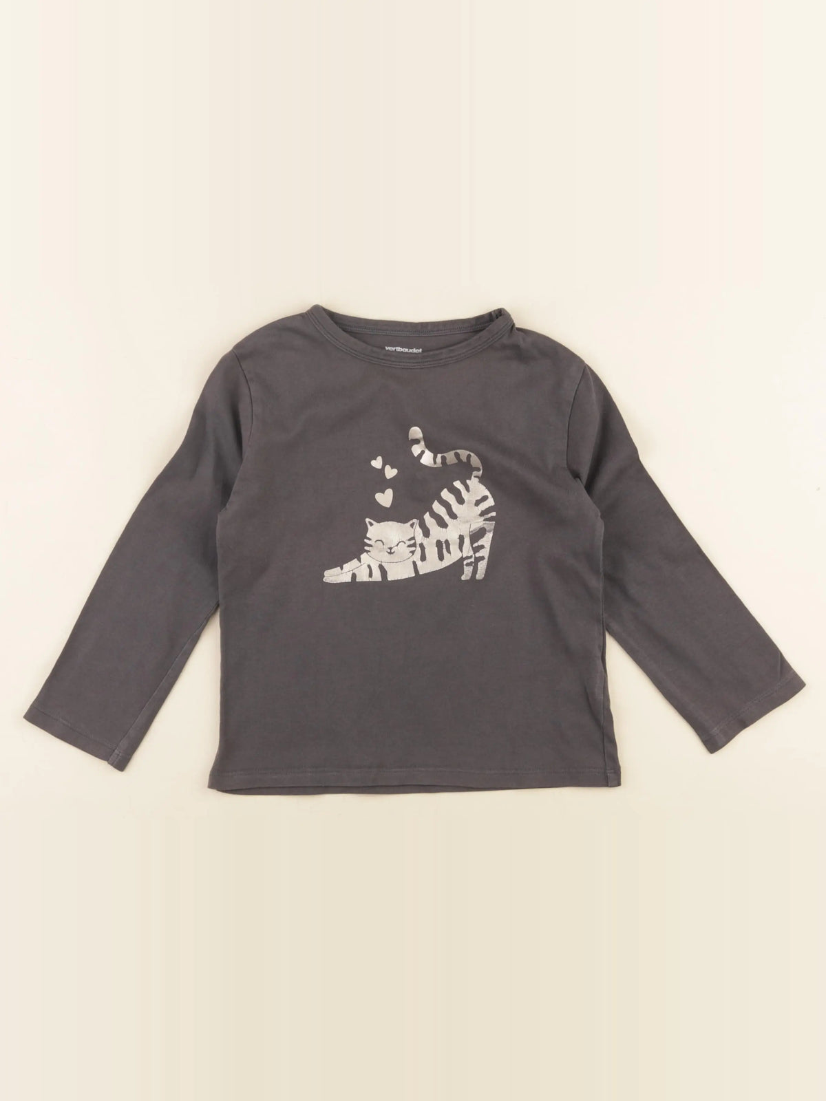 Vertbaudet - tee-shirt gris - 5 ans