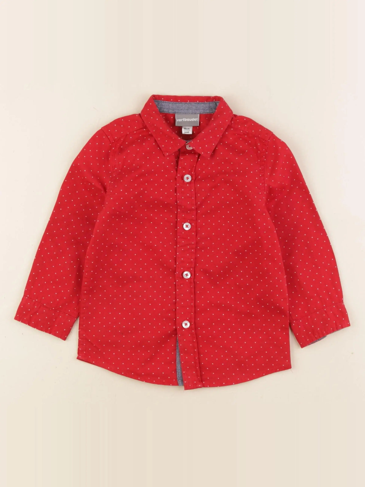Vertbaudet - chemise rouge - 2 ans
