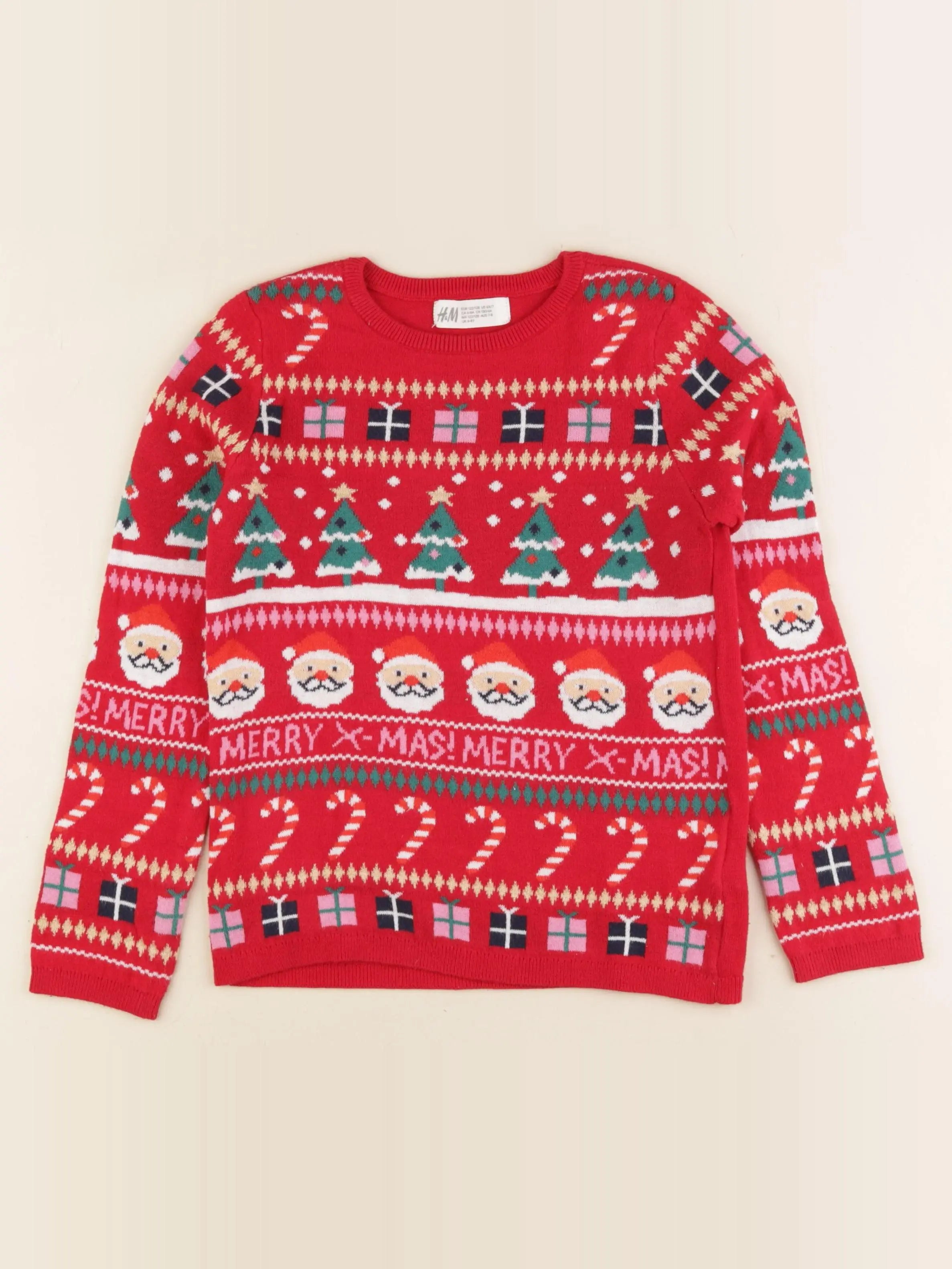 H&M - pull rouge - 6/8 ans