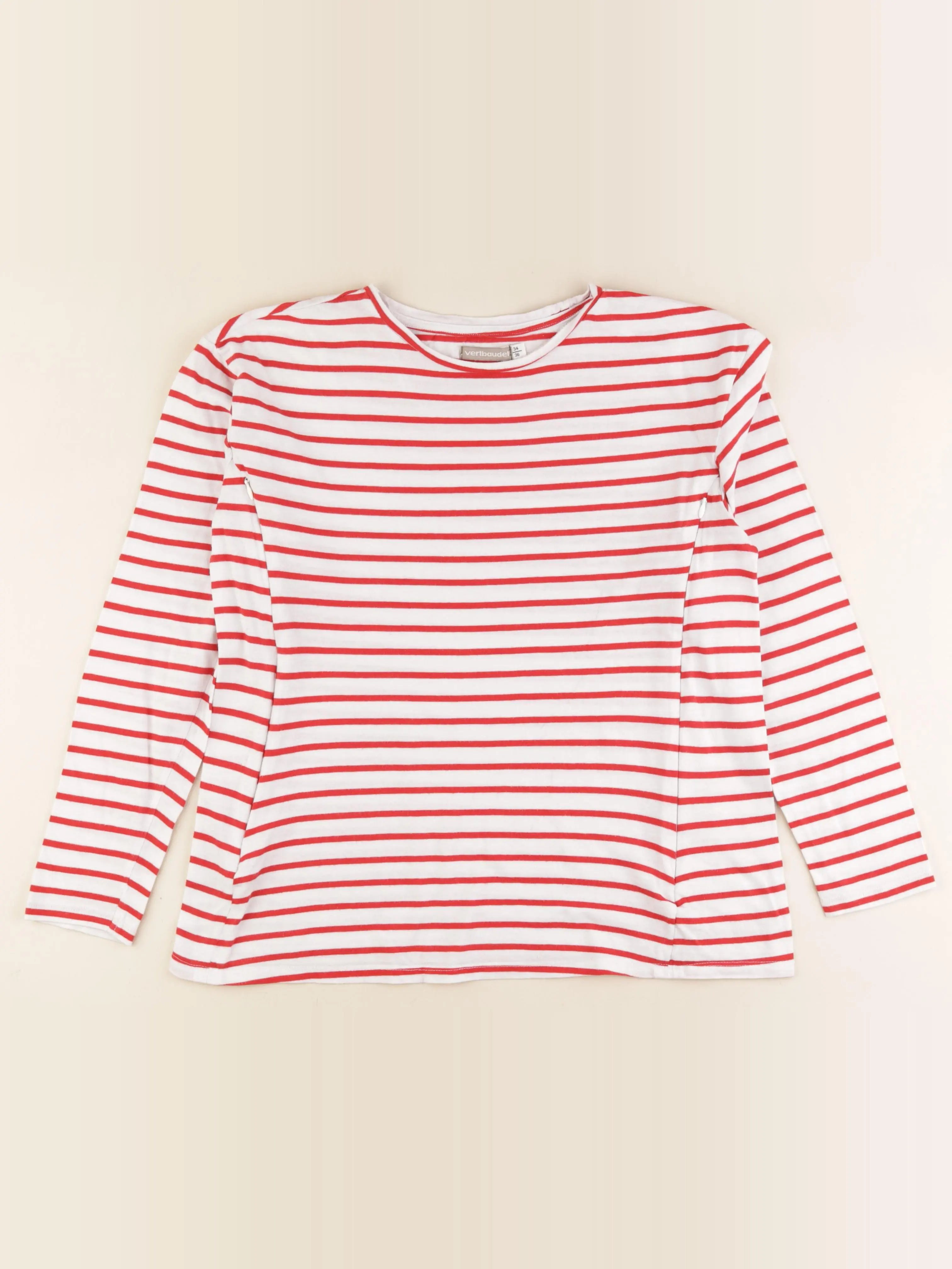 Vertbaudet - tee-shirt grossesse blanc, rouge - 34 à 36