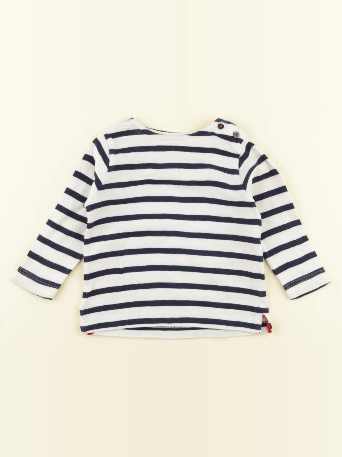 Boutchou - tee-shirt blanc, bleu - 6 mois