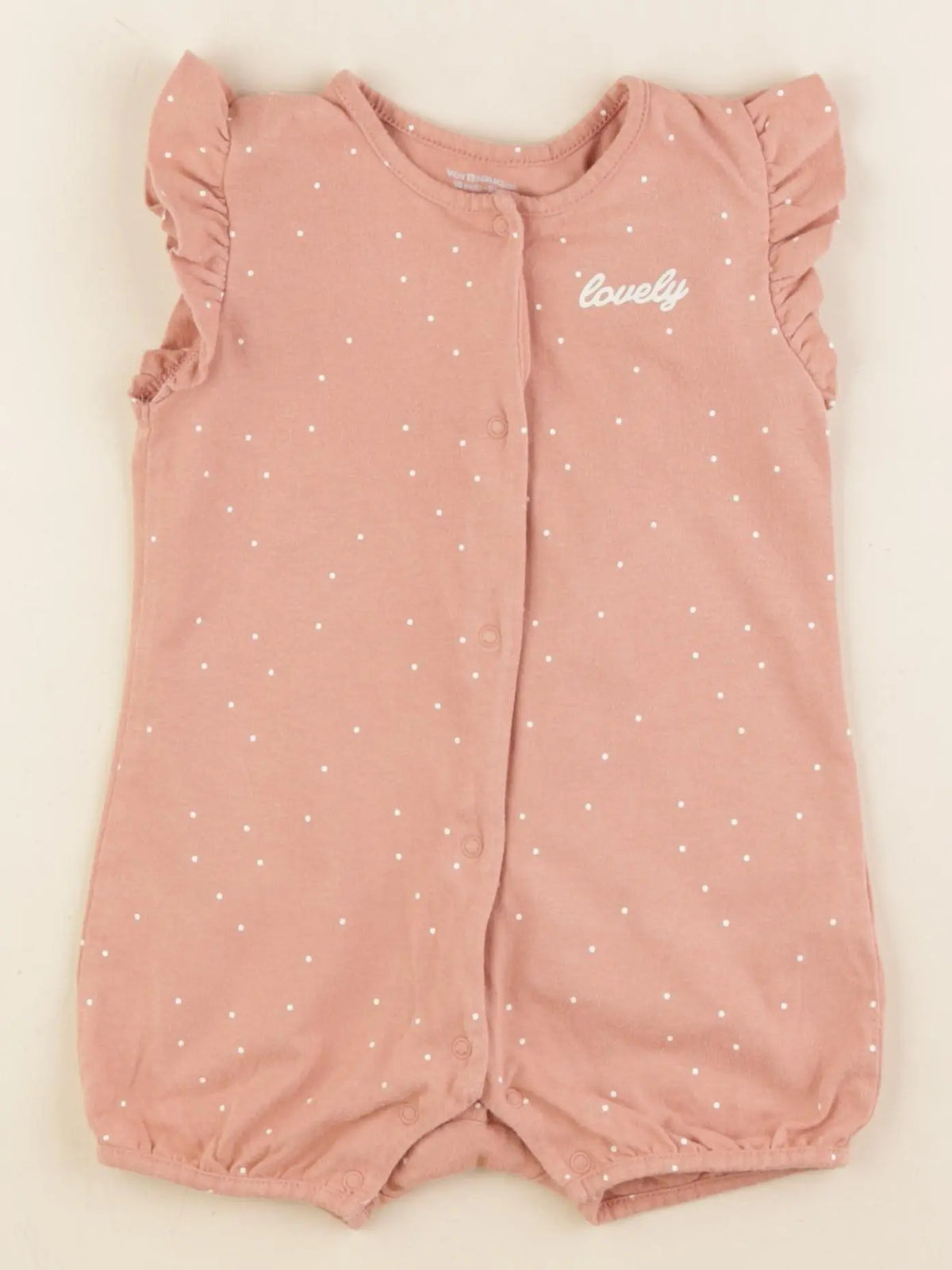 Vertbaudet - combinaison coton rose - 18 mois