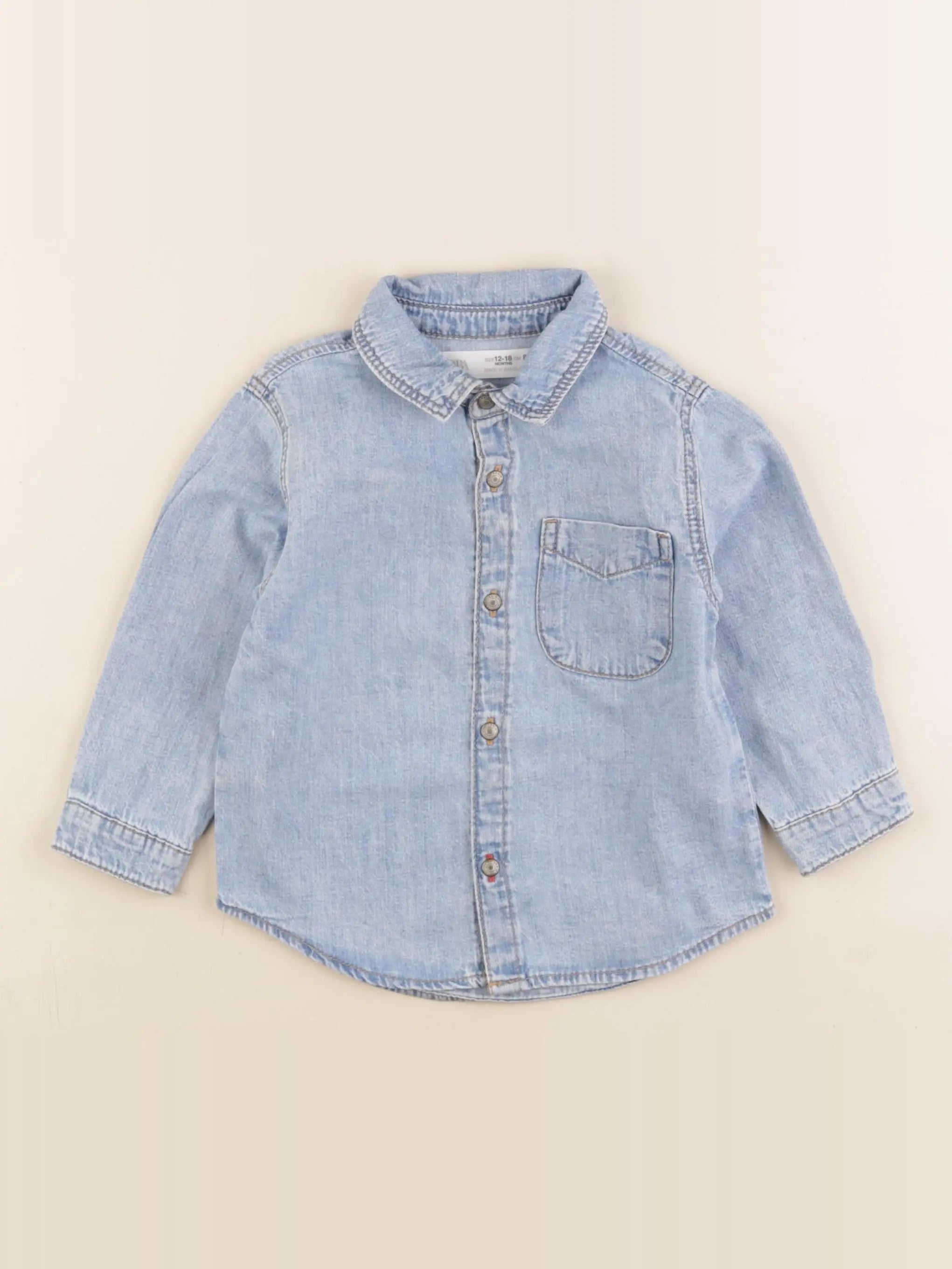 Zara - chemise bleu - 12/18 mois