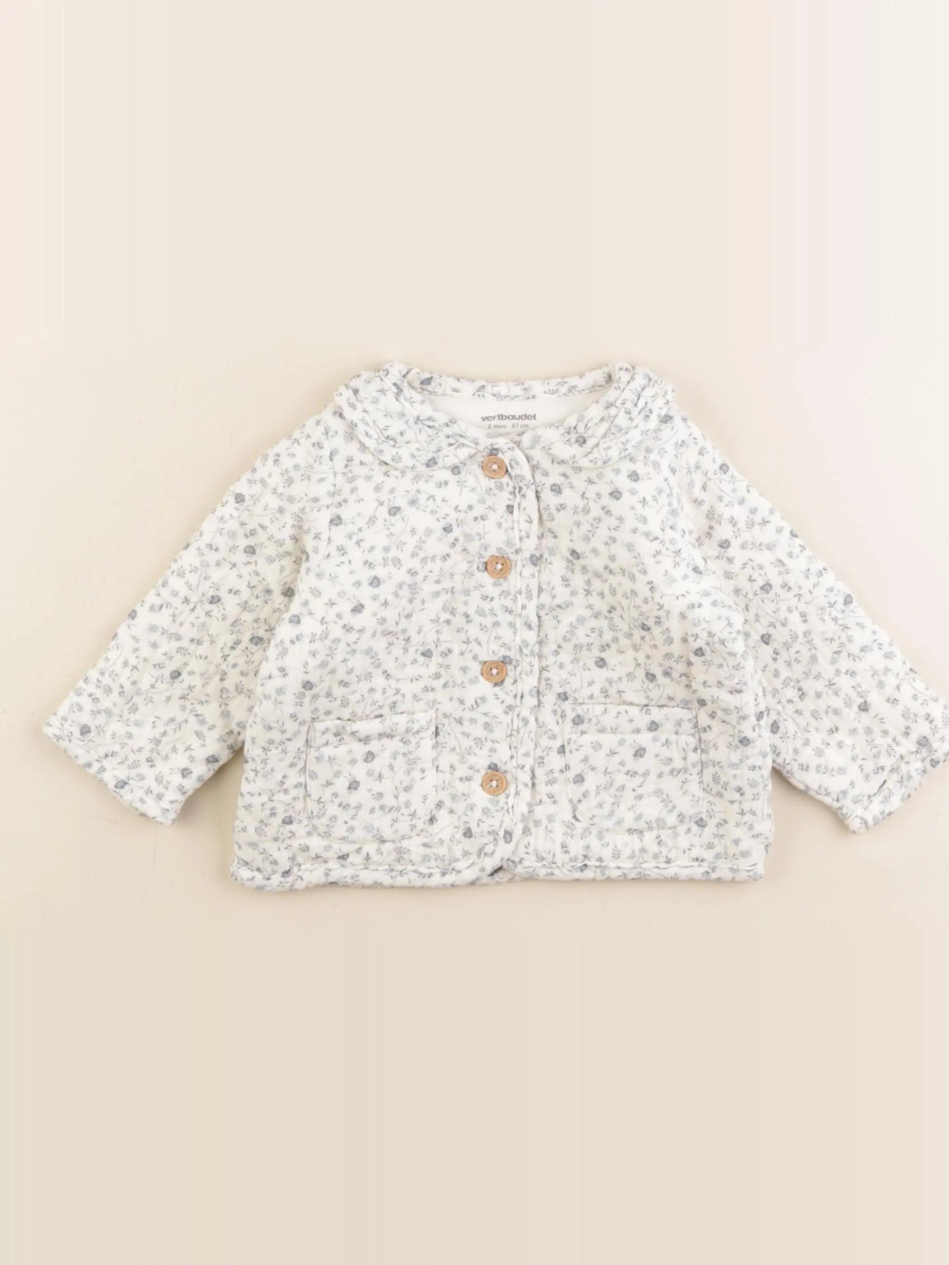 Vertbaudet - gilet bleu - 6 mois