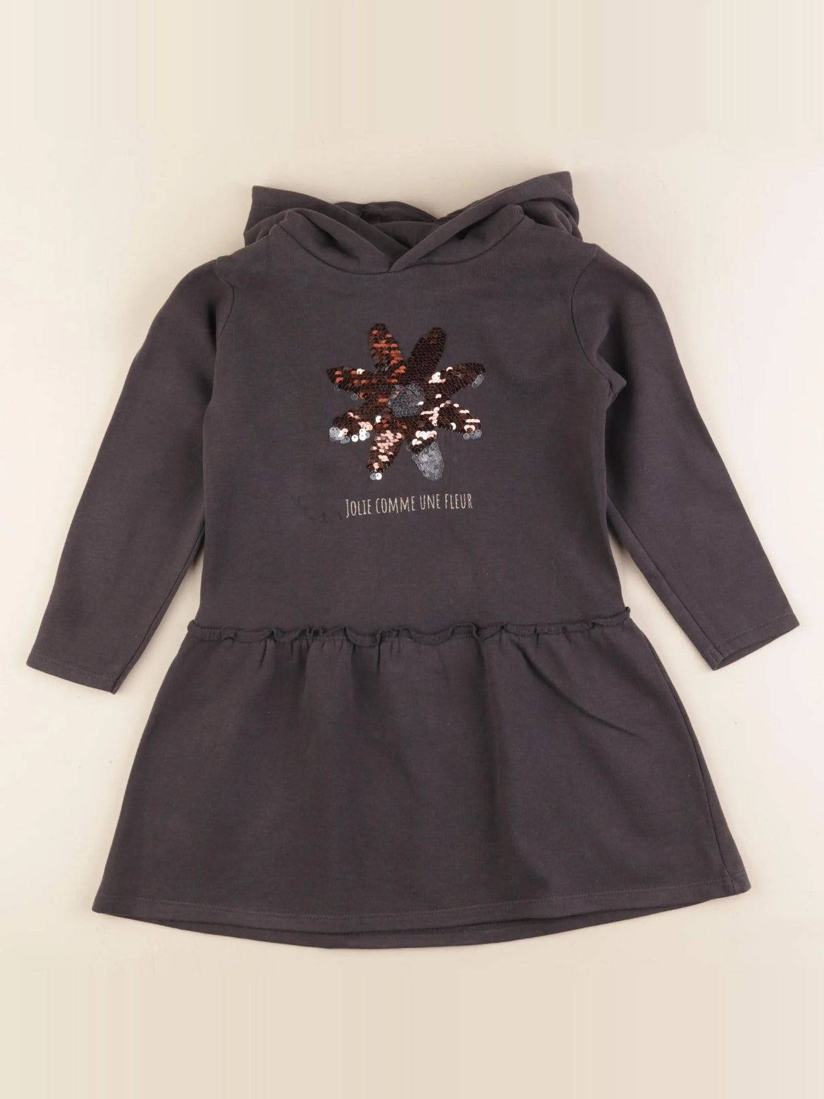 Vertbaudet - robe gris - 6 ans