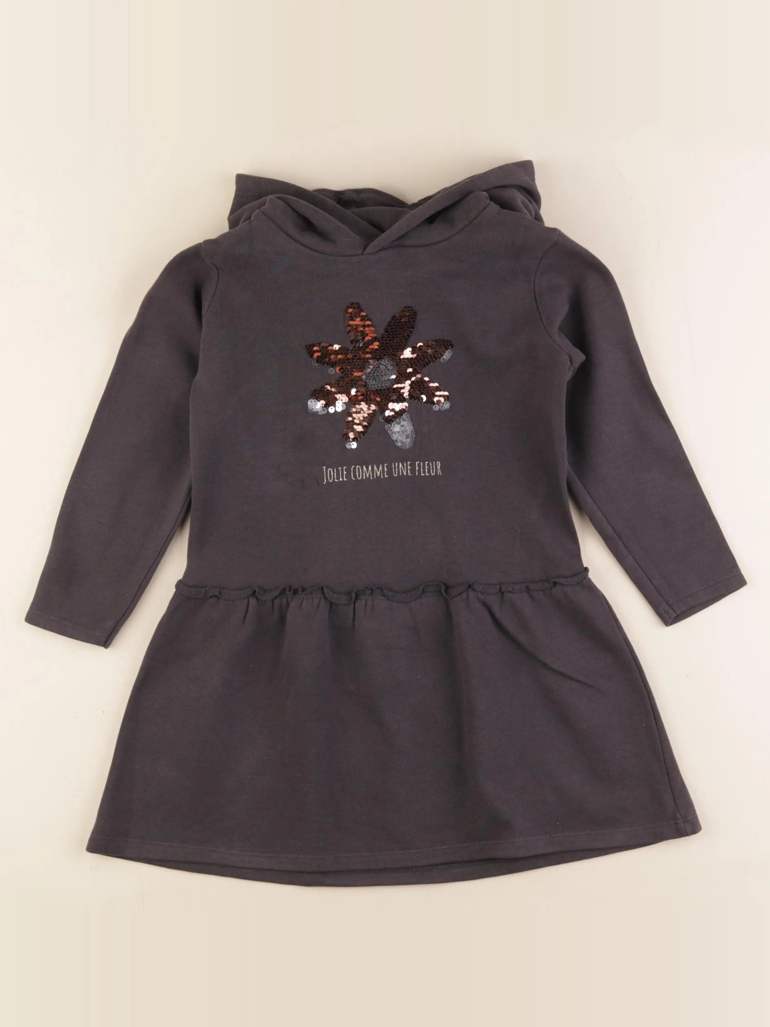 Vertbaudet - robe gris - 6 ans