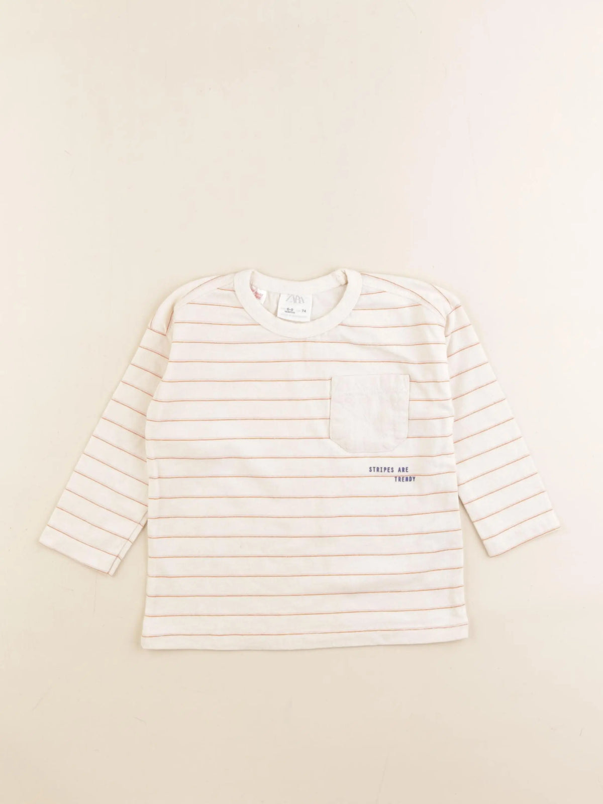 Zara - tee-shirt beige - 6/9 mois
