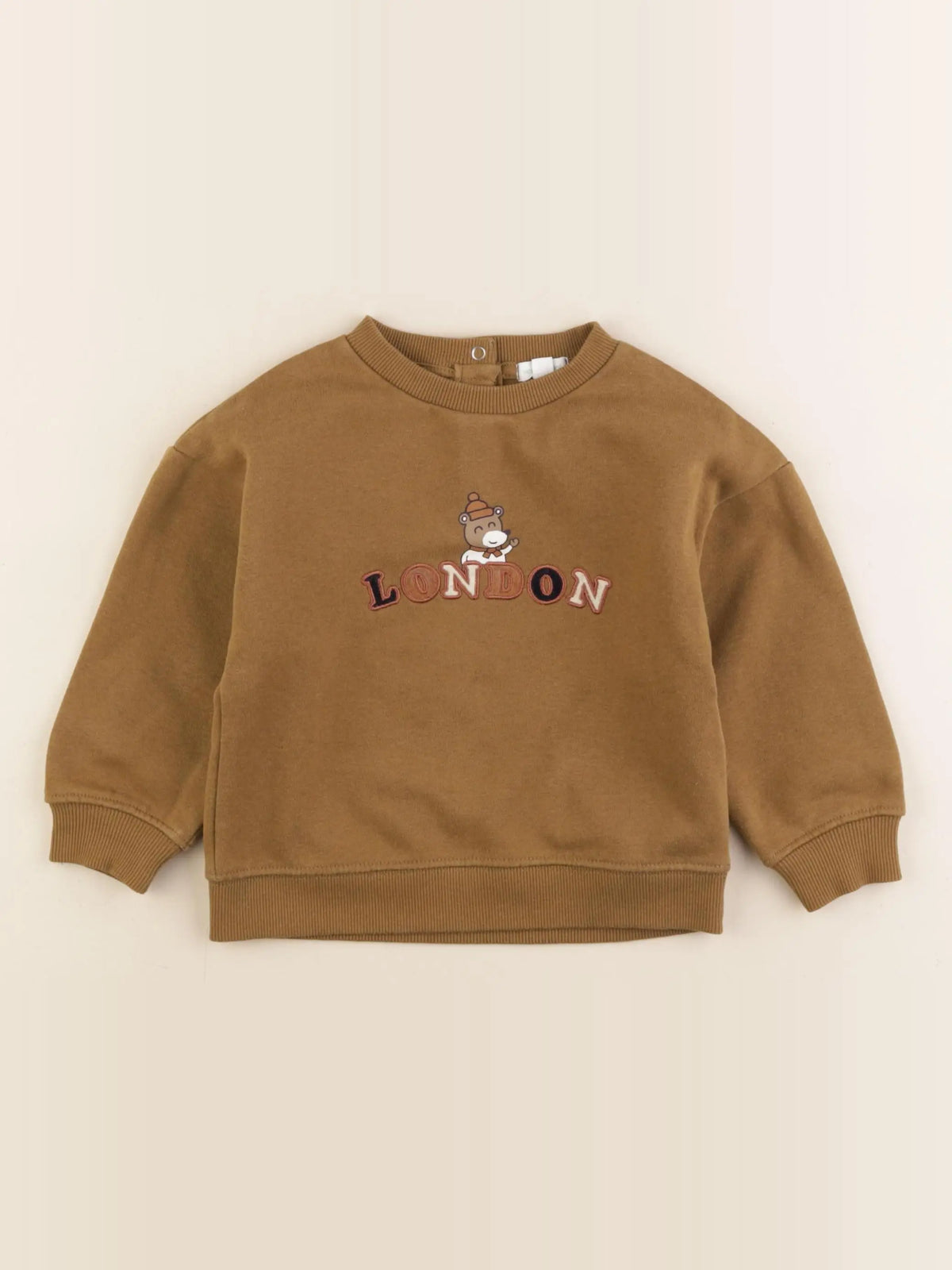 Vertbaudet - sweat marron - 24 mois