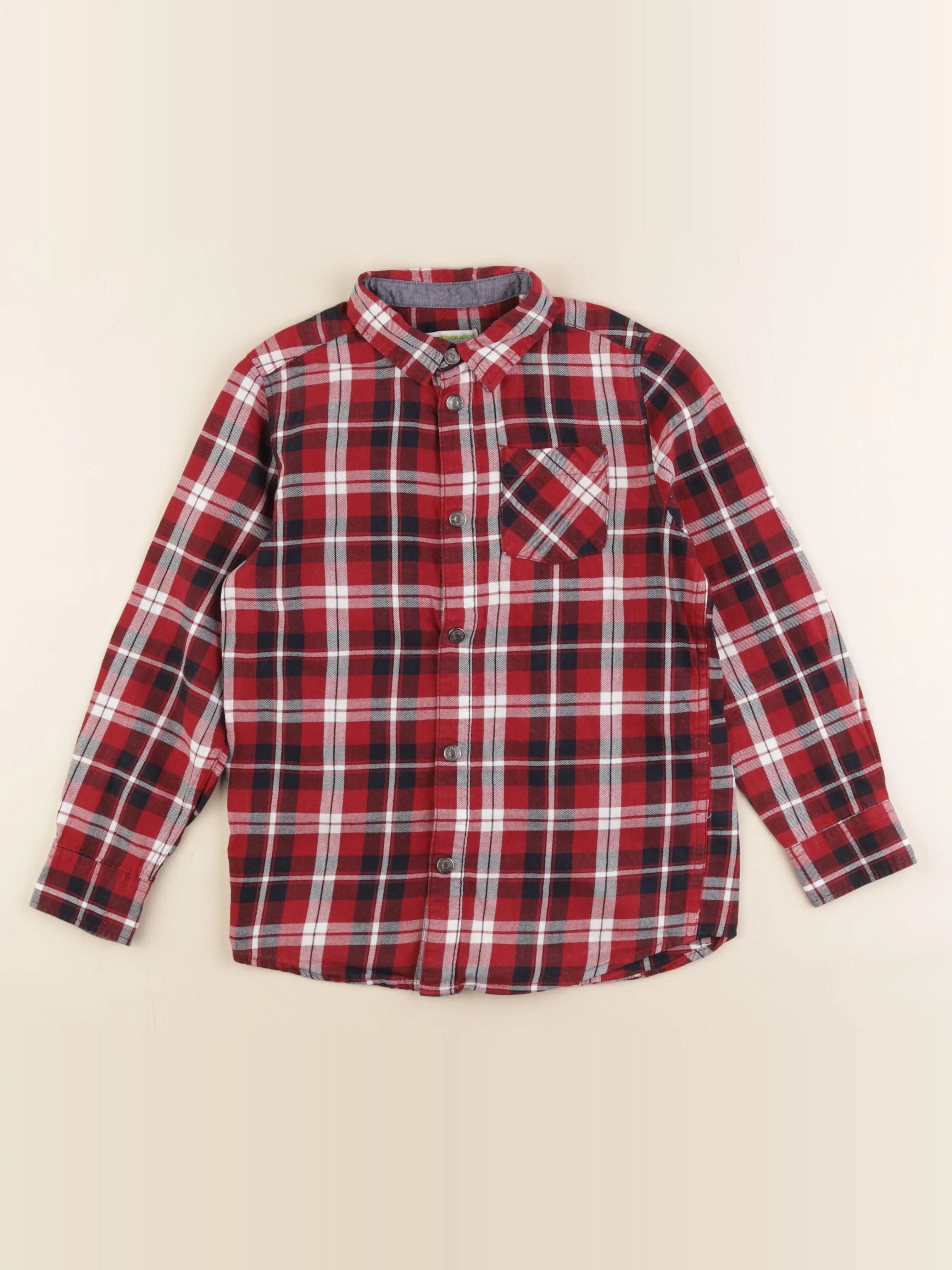 Vertbaudet - chemise rouge - 8 ans