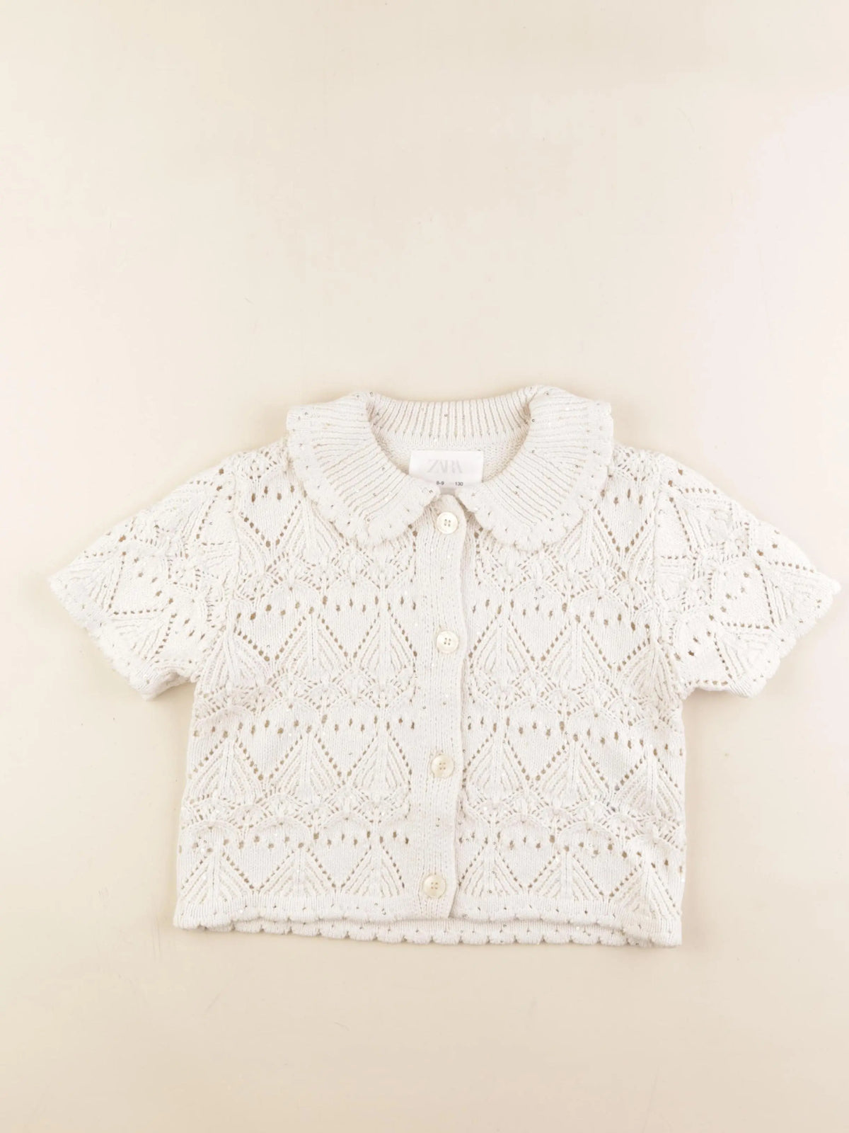 Zara - gilet blanc - 8/9 ans