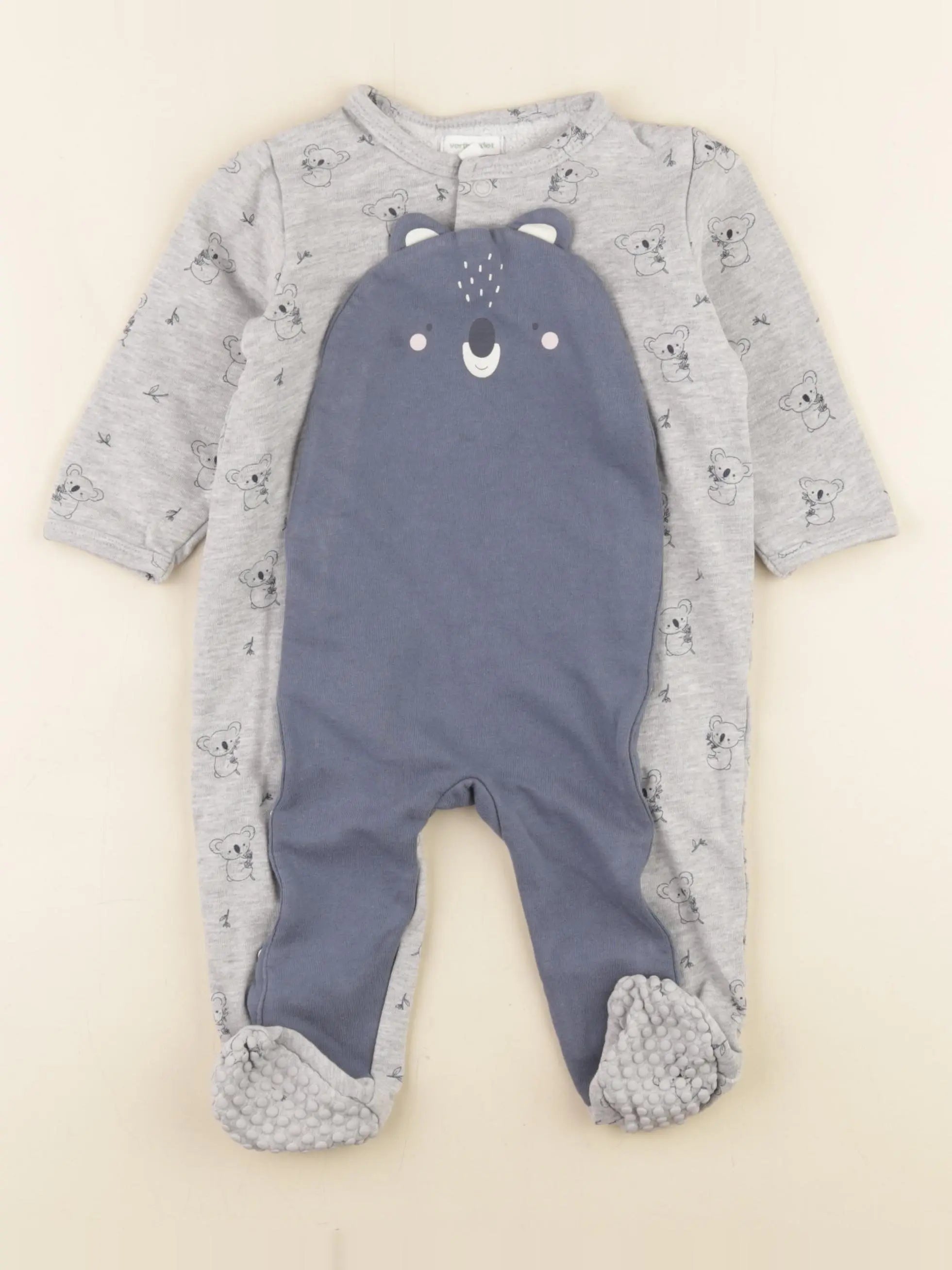 Vertbaudet - pyjama coton gris - 12 mois