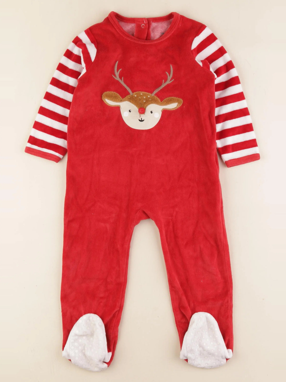 Vertbaudet - pyjama velours rouge - 2 ans