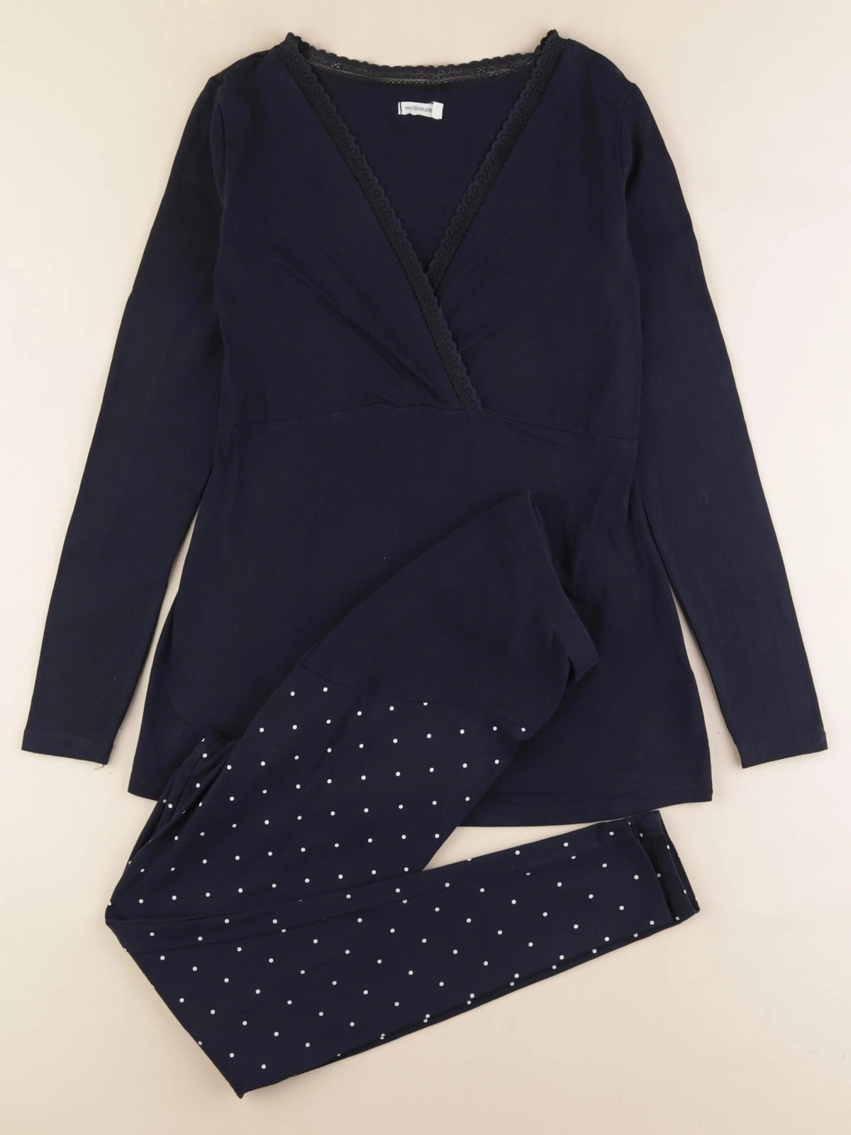 Vertbaudet - pyjama allaitement coton bleu - 34 à 36