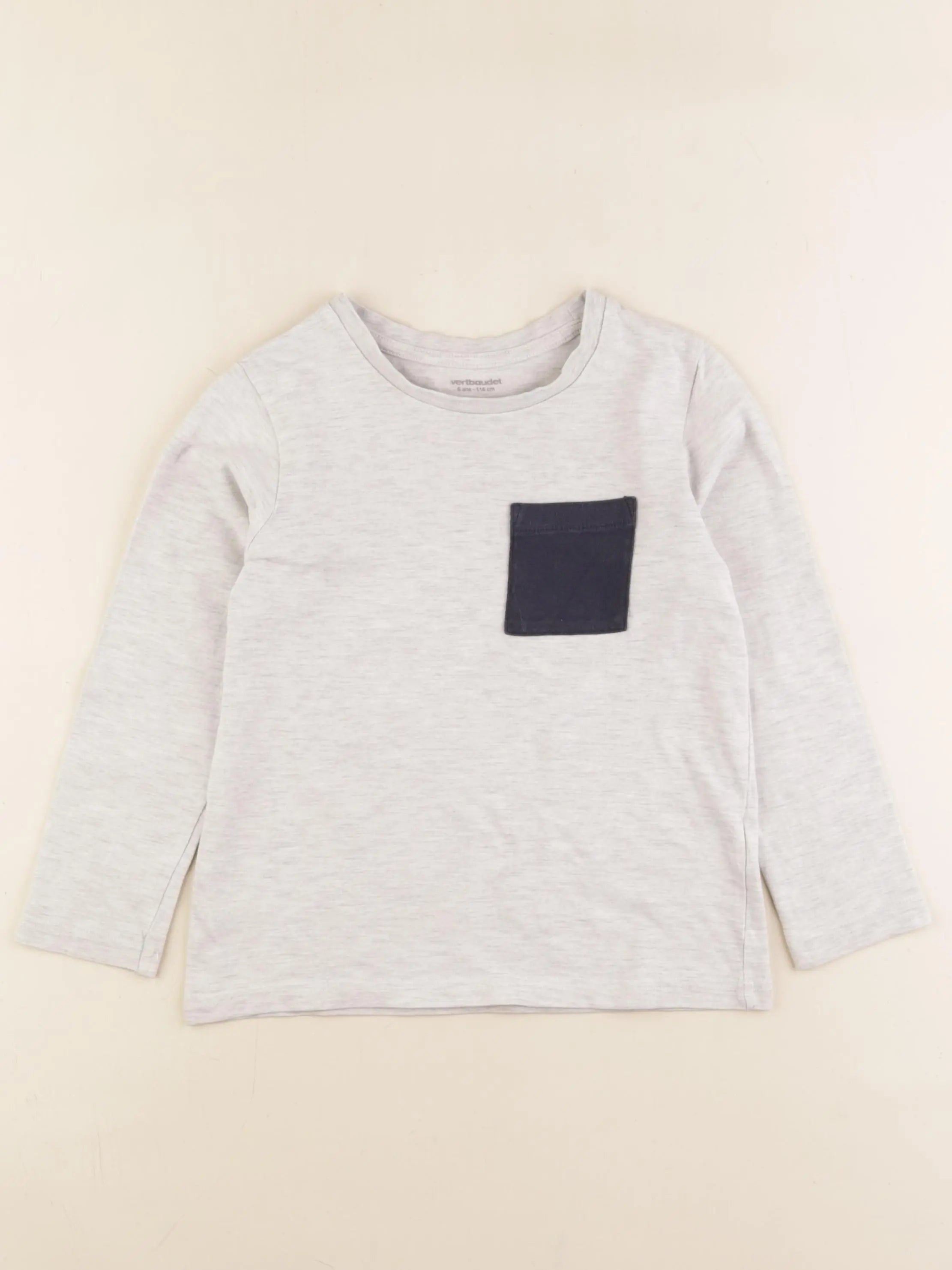 Vertbaudet - tee-shirt gris - 6 ans