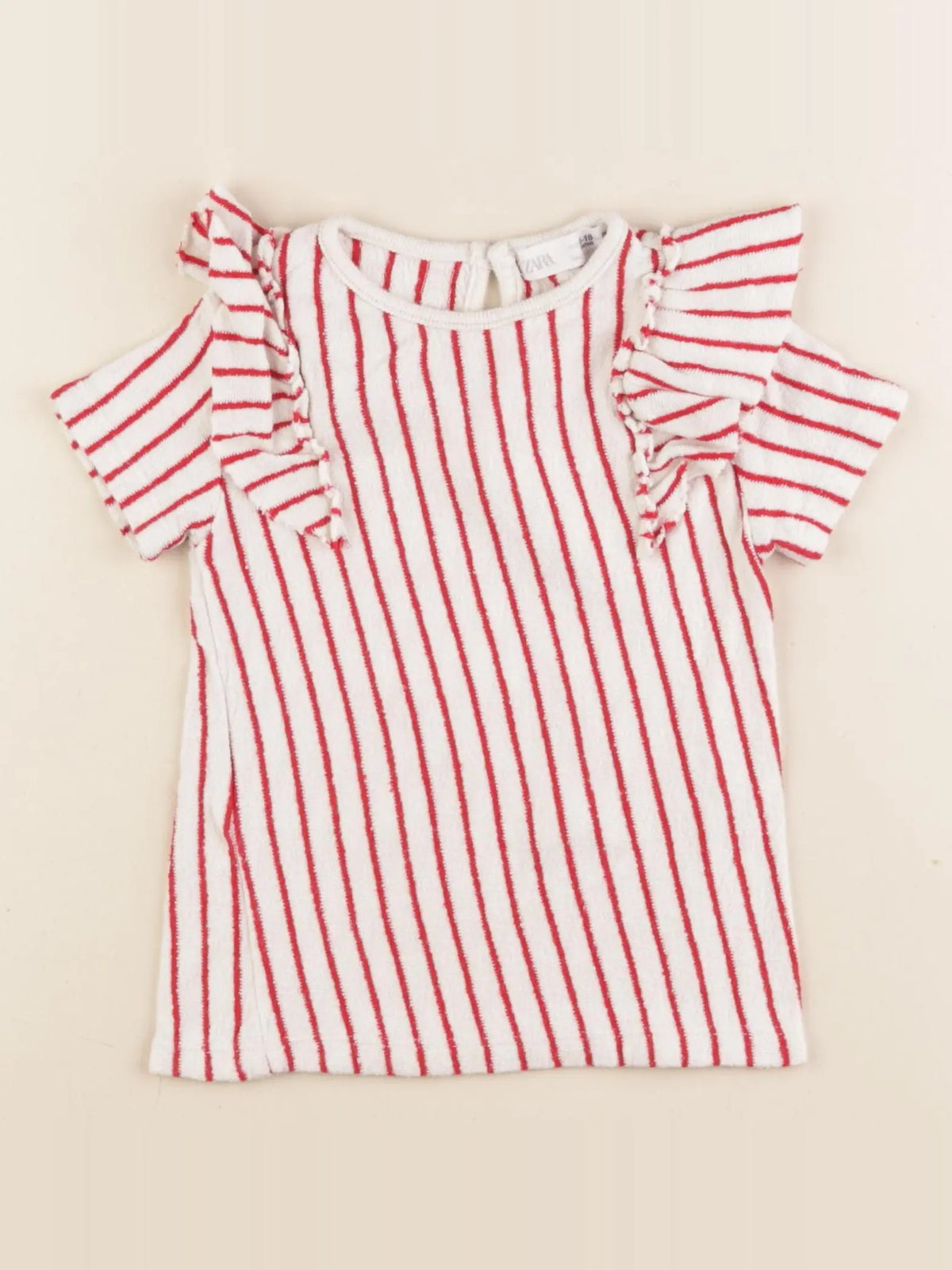 Zara - tee-shirt blanc, rouge - 12/18 mois